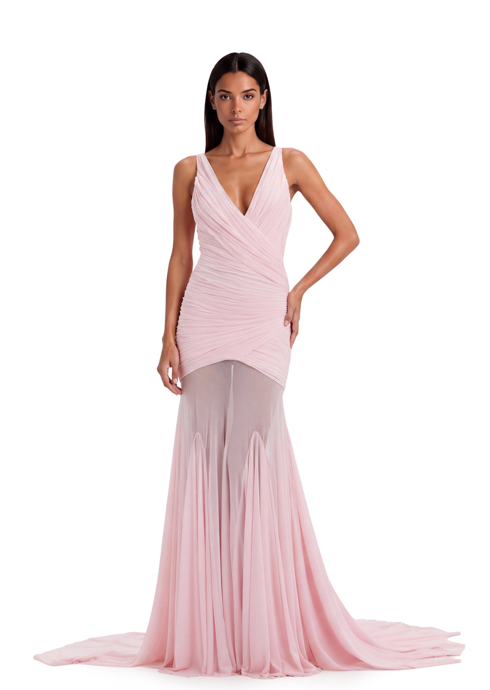 Lael V Neck Sleeveless Maxi Dress In Pink