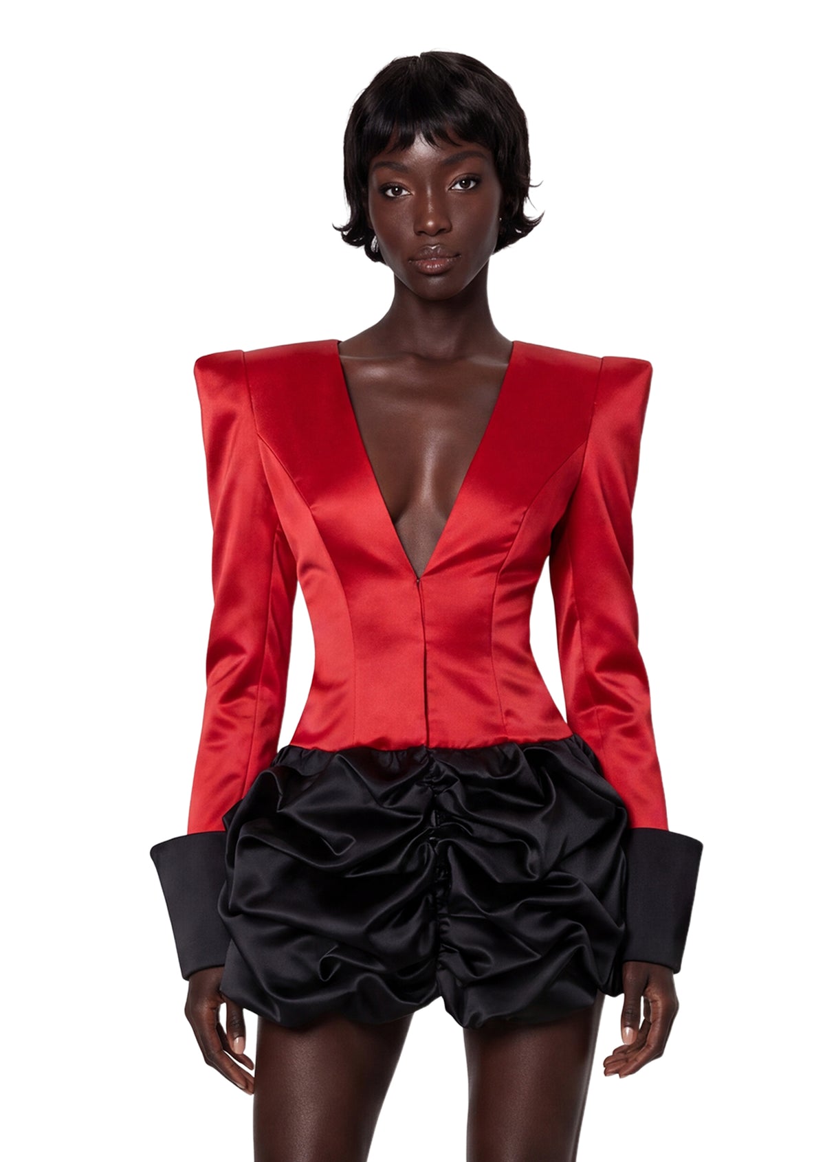 Fabiana Satin Long Sleeve Blazer Mini Dress