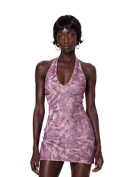 Diata Sleeveless Halter Neck Sequined Mini Dress