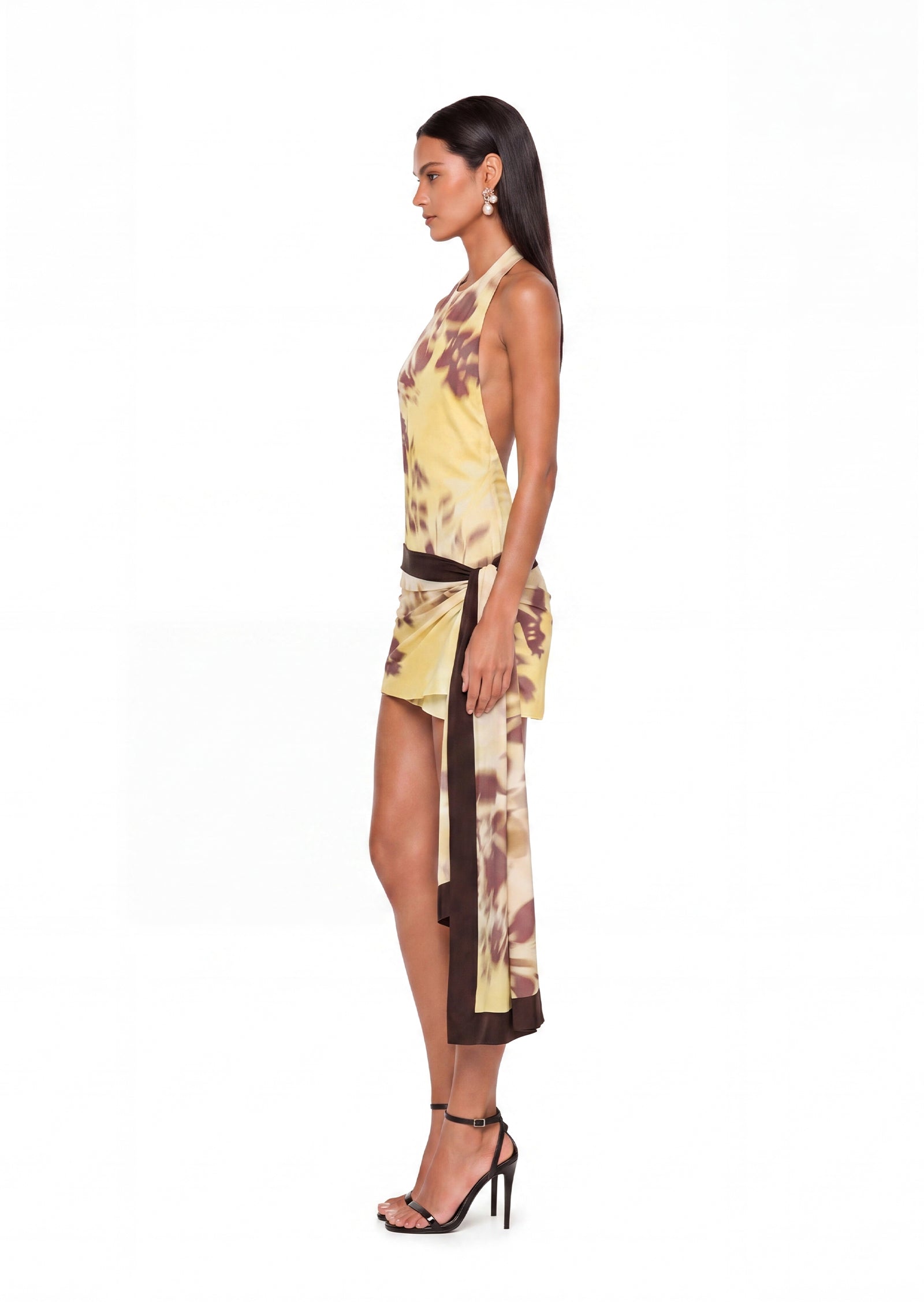Badr Halter Mini Dress In Floral