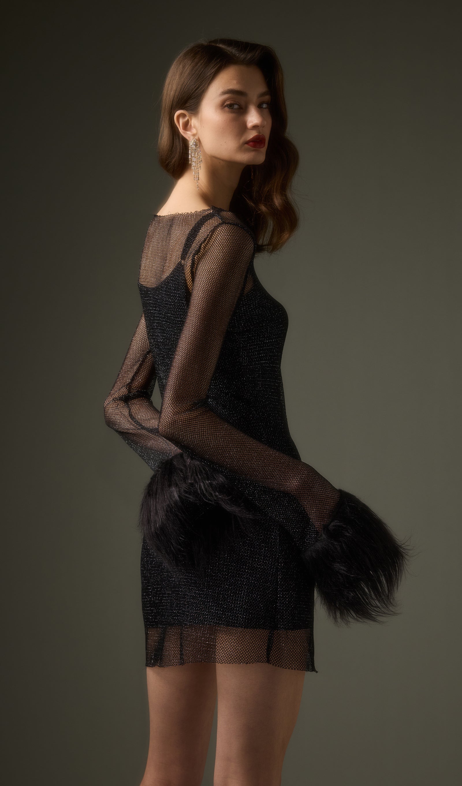 Sheer  Mini Dress in Black (Final Sale-US Only)