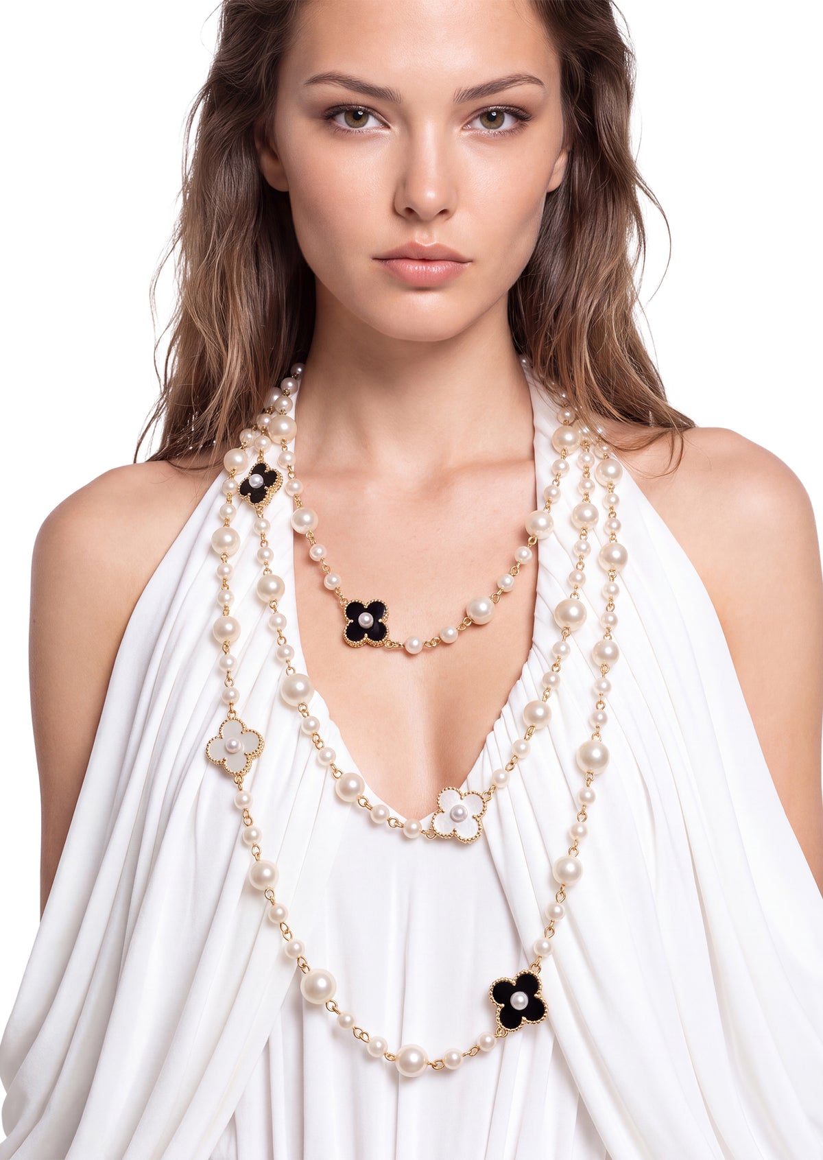 Zaryn Long Pearl Necklace