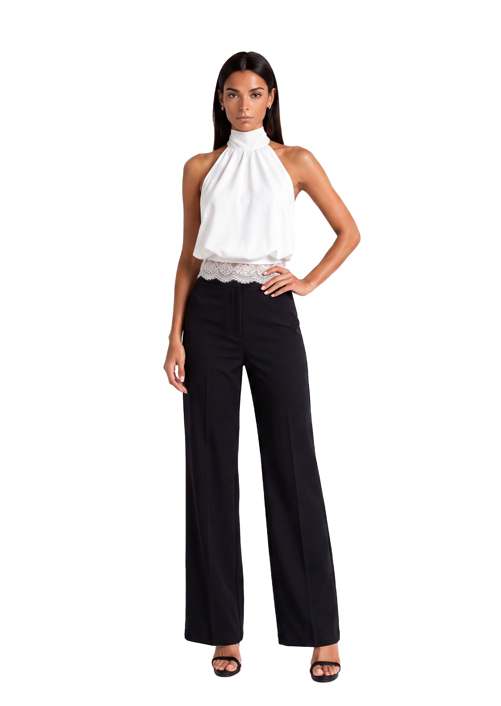 Kachina Halter Neck Lace Sleeveless Top