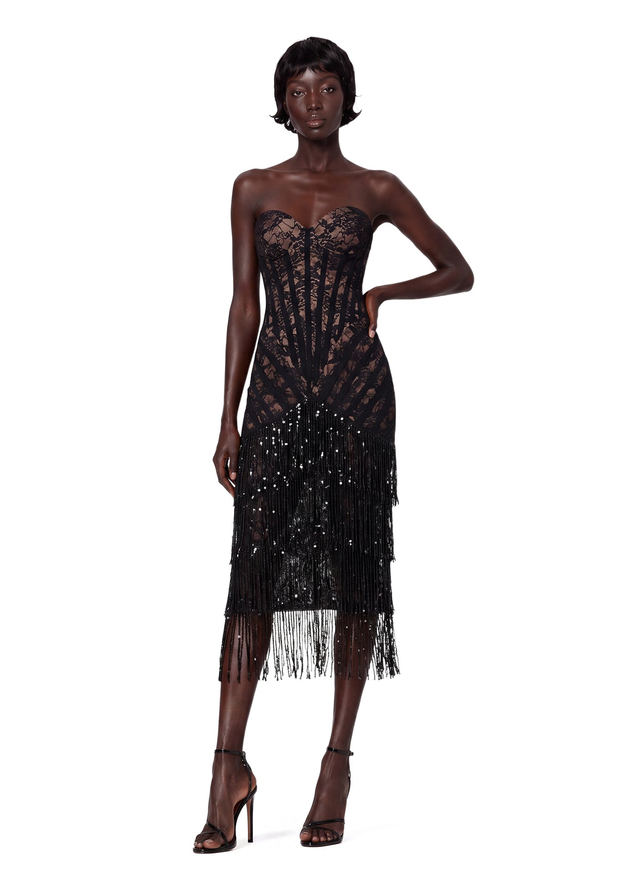 Yonca Lace Tassel Midi Dress