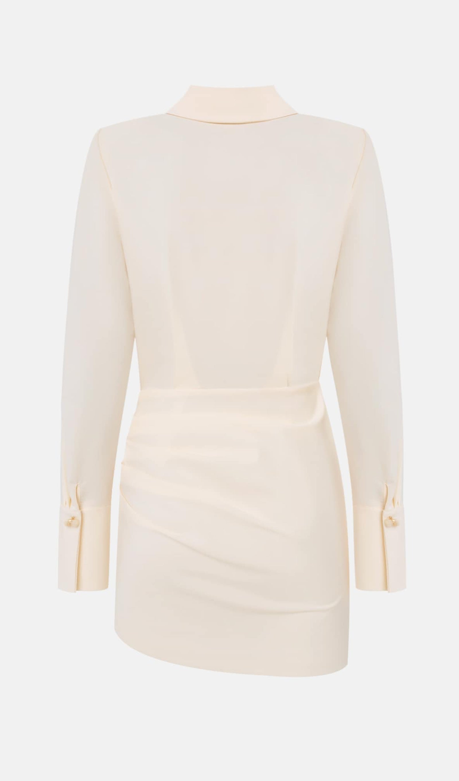 Lapel Collar And Draped Set Mini Dress
