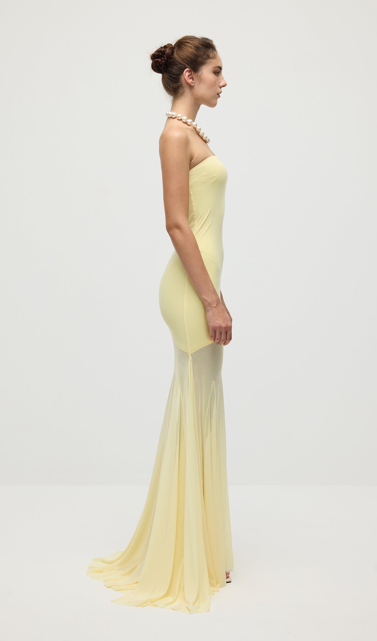 Midikleid in A-Linie mit Blumenmuster und Laternenärmeln