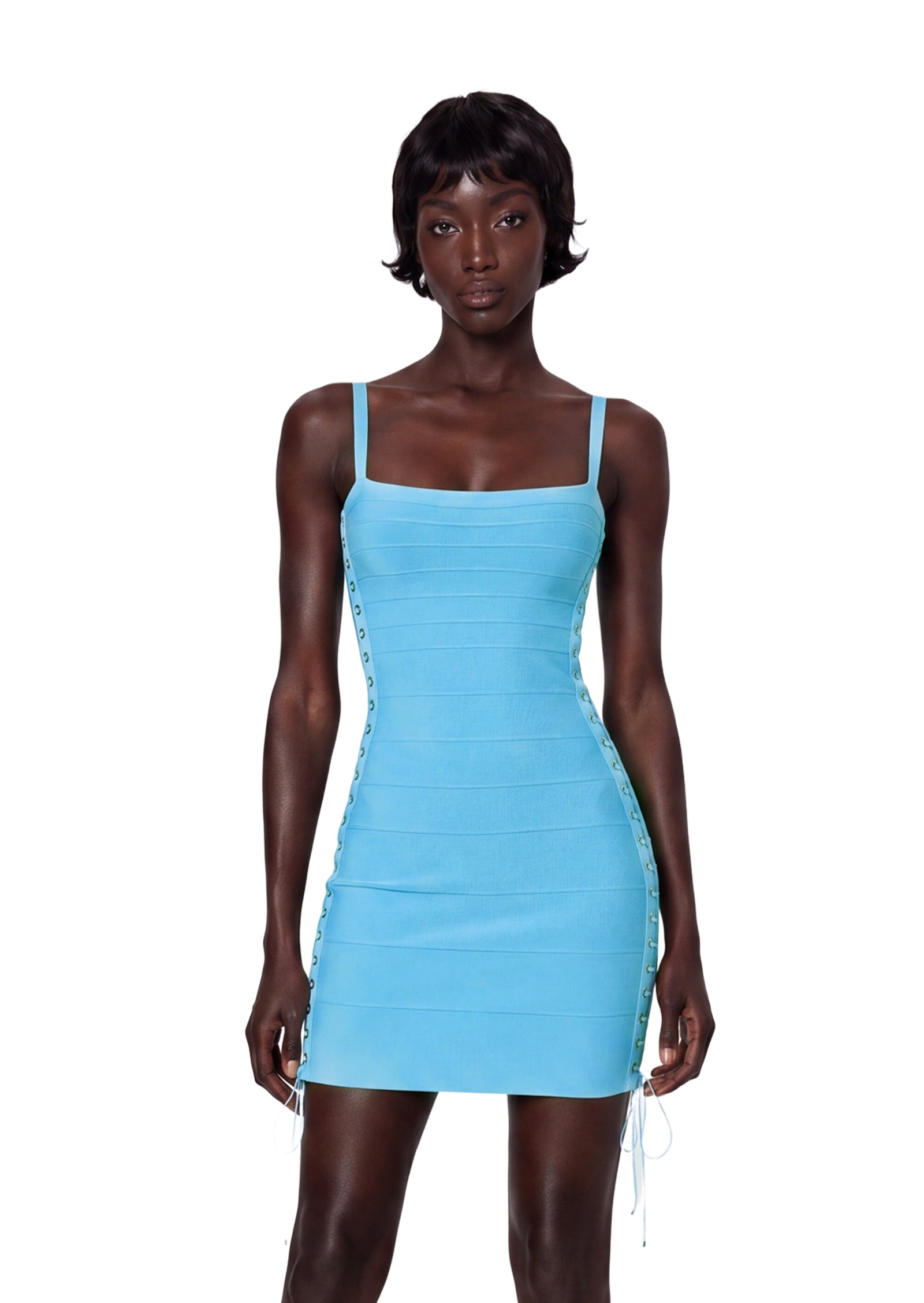 Ehawee Sleeveless Side Tie Stretch Mini Dress
