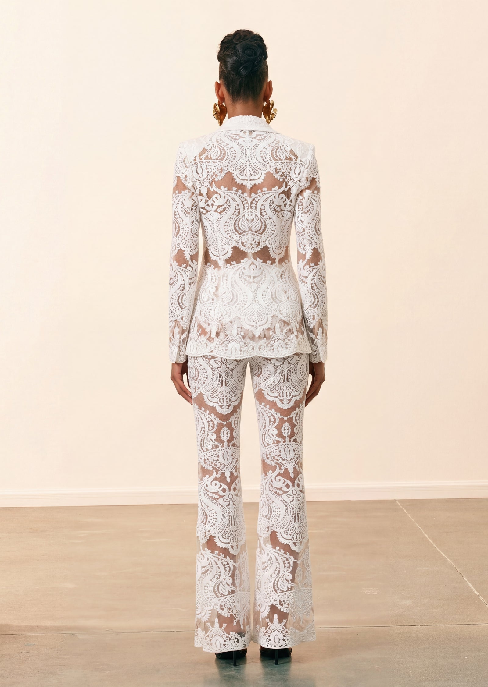 Midikleid in A-Linie mit Blumenmuster und Laternenärmeln