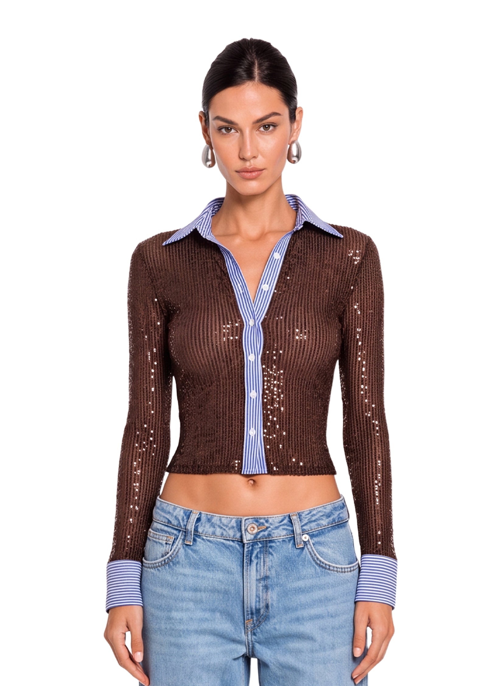 Hadrian Sequined Crop Top