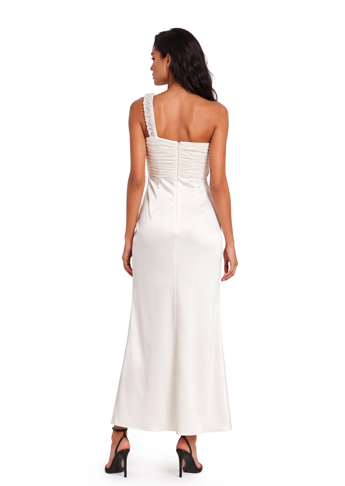 Midikleid in A-Linie mit Blumenmuster und Laternenärmeln