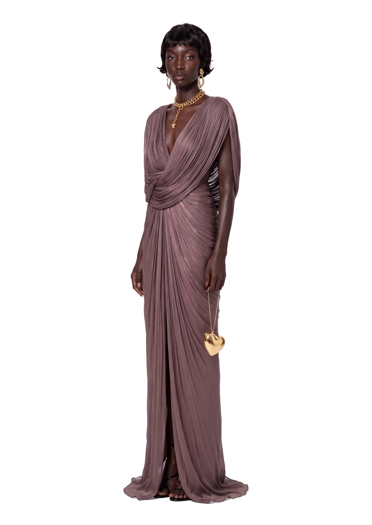 Midikleid in A-Linie mit Blumenmuster und Laternenärmeln
