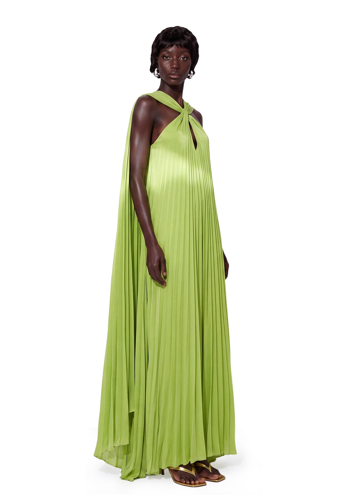 Midikleid in A-Linie mit Blumenmuster und Laternenärmeln