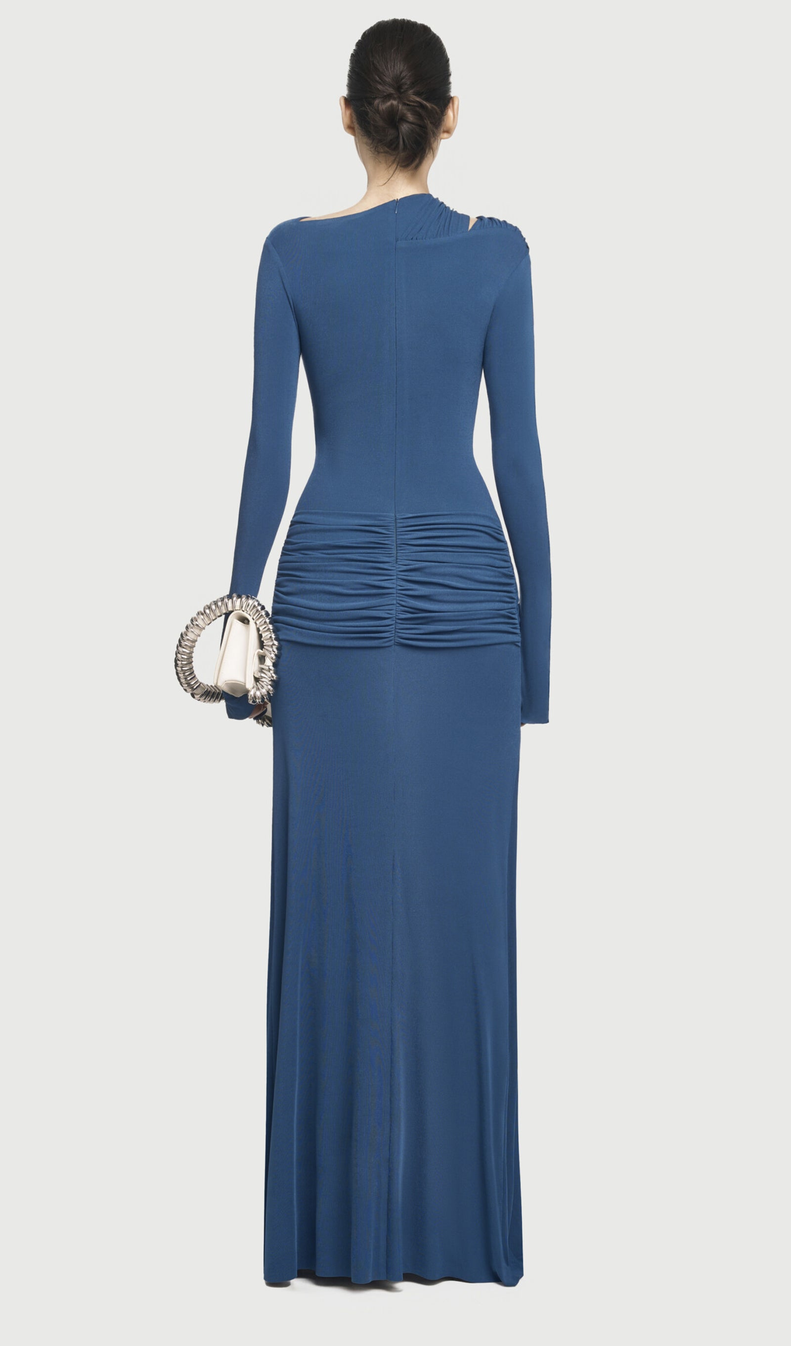 Midikleid in A-Linie mit Blumenmuster und Laternenärmeln