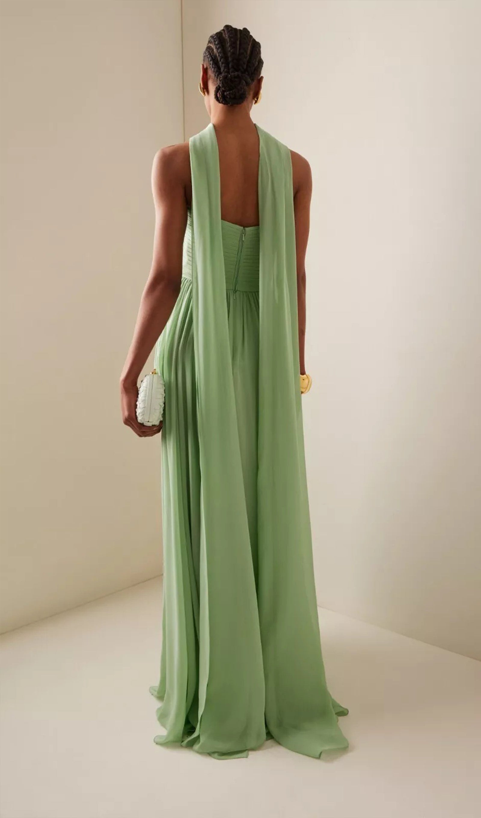 Midikleid in A-Linie mit Blumenmuster und Laternenärmeln
