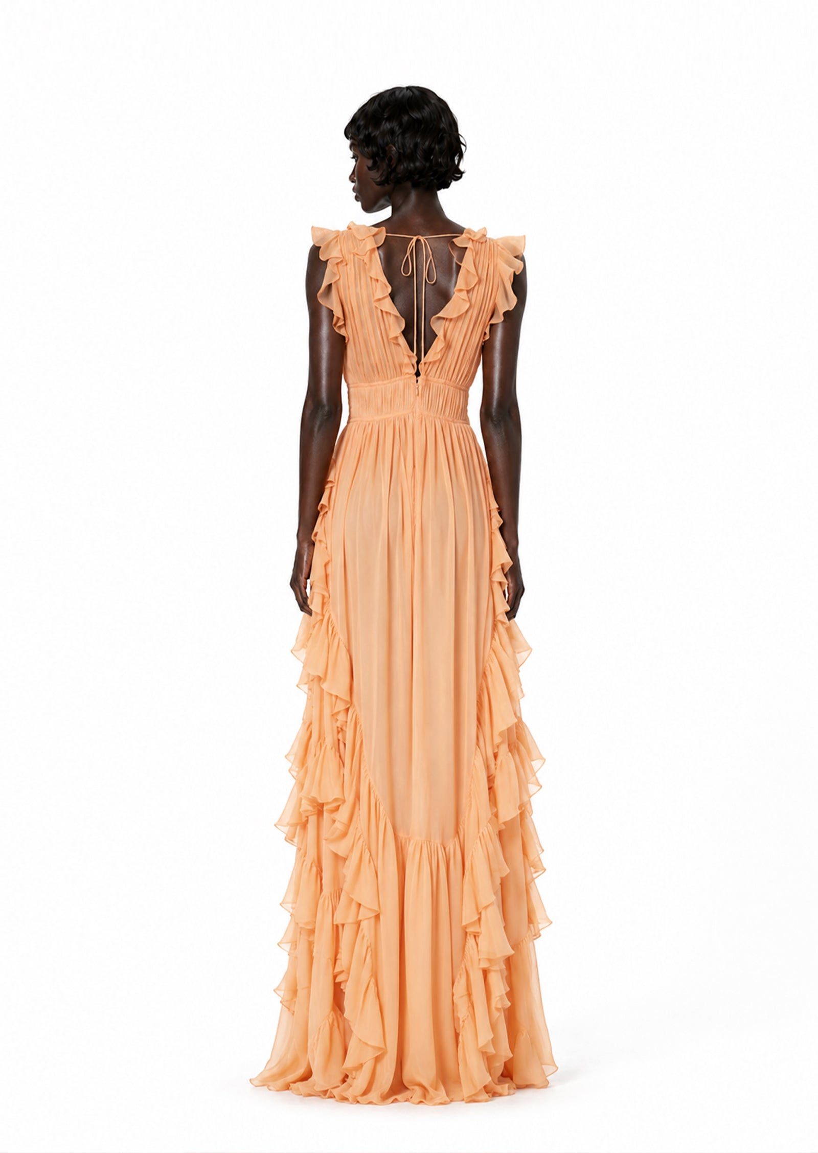 Midikleid in A-Linie mit Blumenmuster und Laternenärmeln