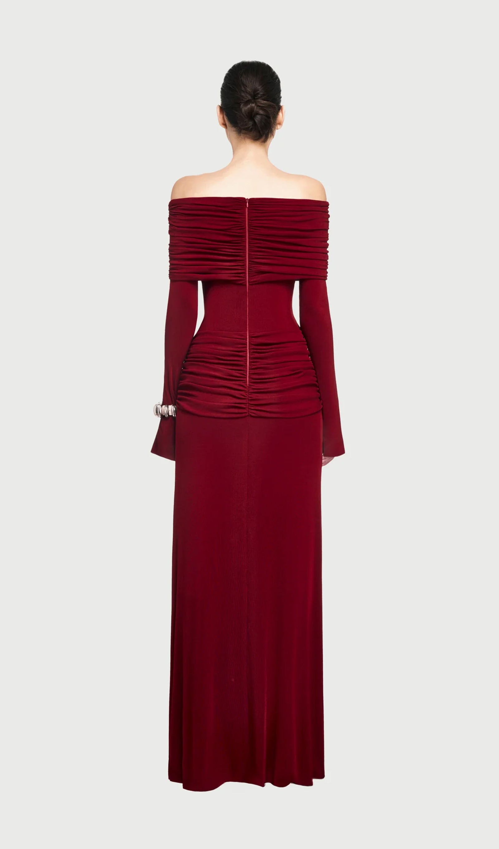 Midikleid in A-Linie mit Blumenmuster und Laternenärmeln