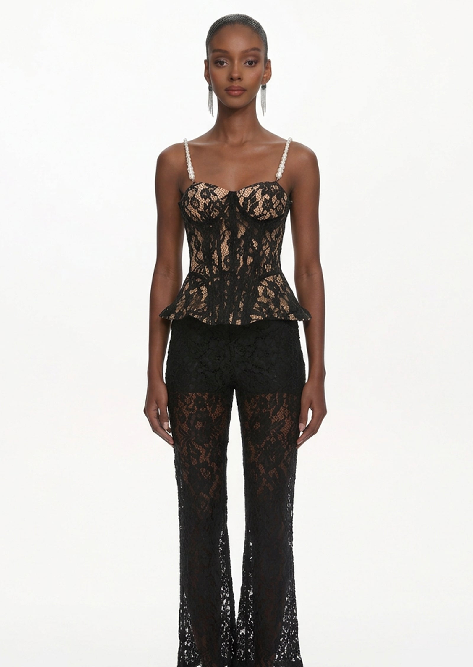Elise Lace Corset Pants Set