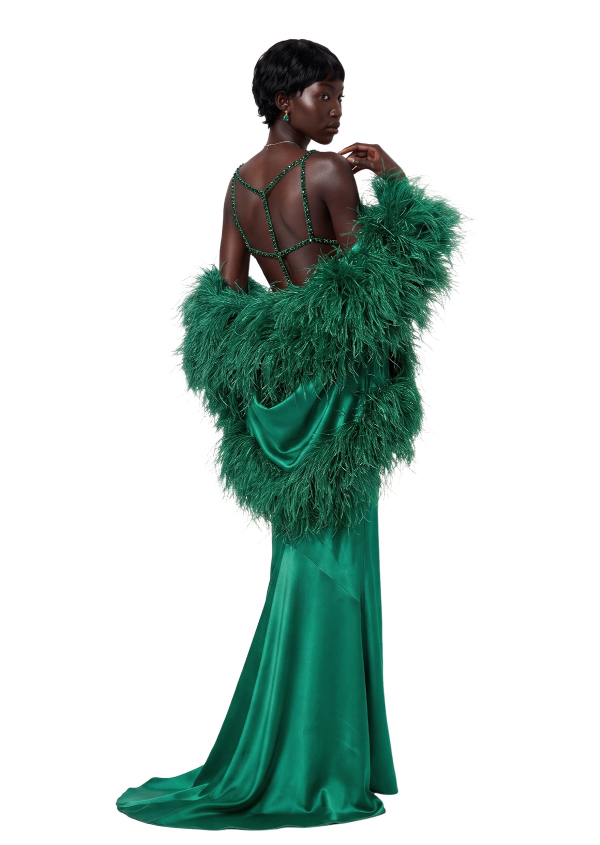 Zaneta Open Back Satin Maxi Dress