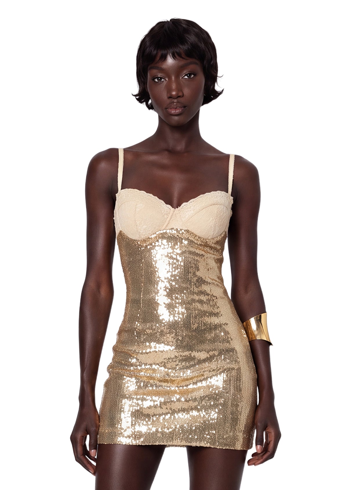 Yoshi Lace  Sequin Mini Dress