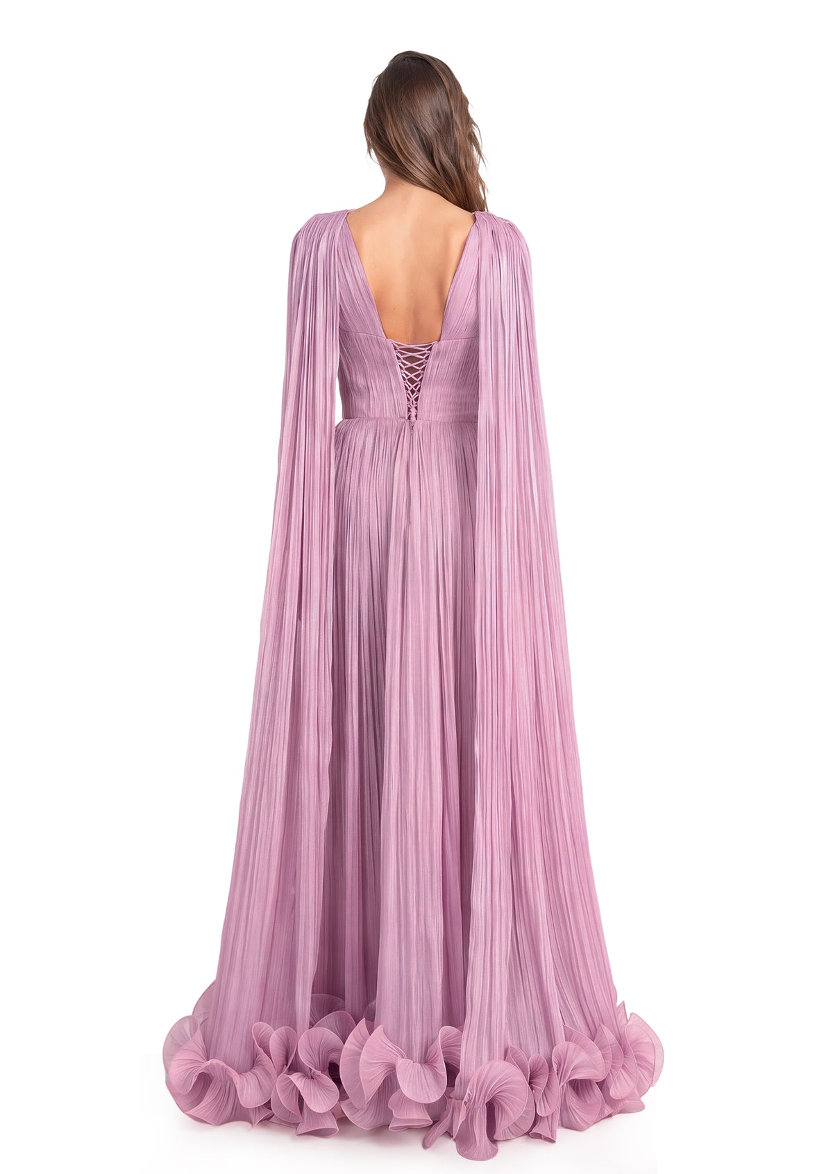 Yildiz V Neck Ruffled Maxi Dress