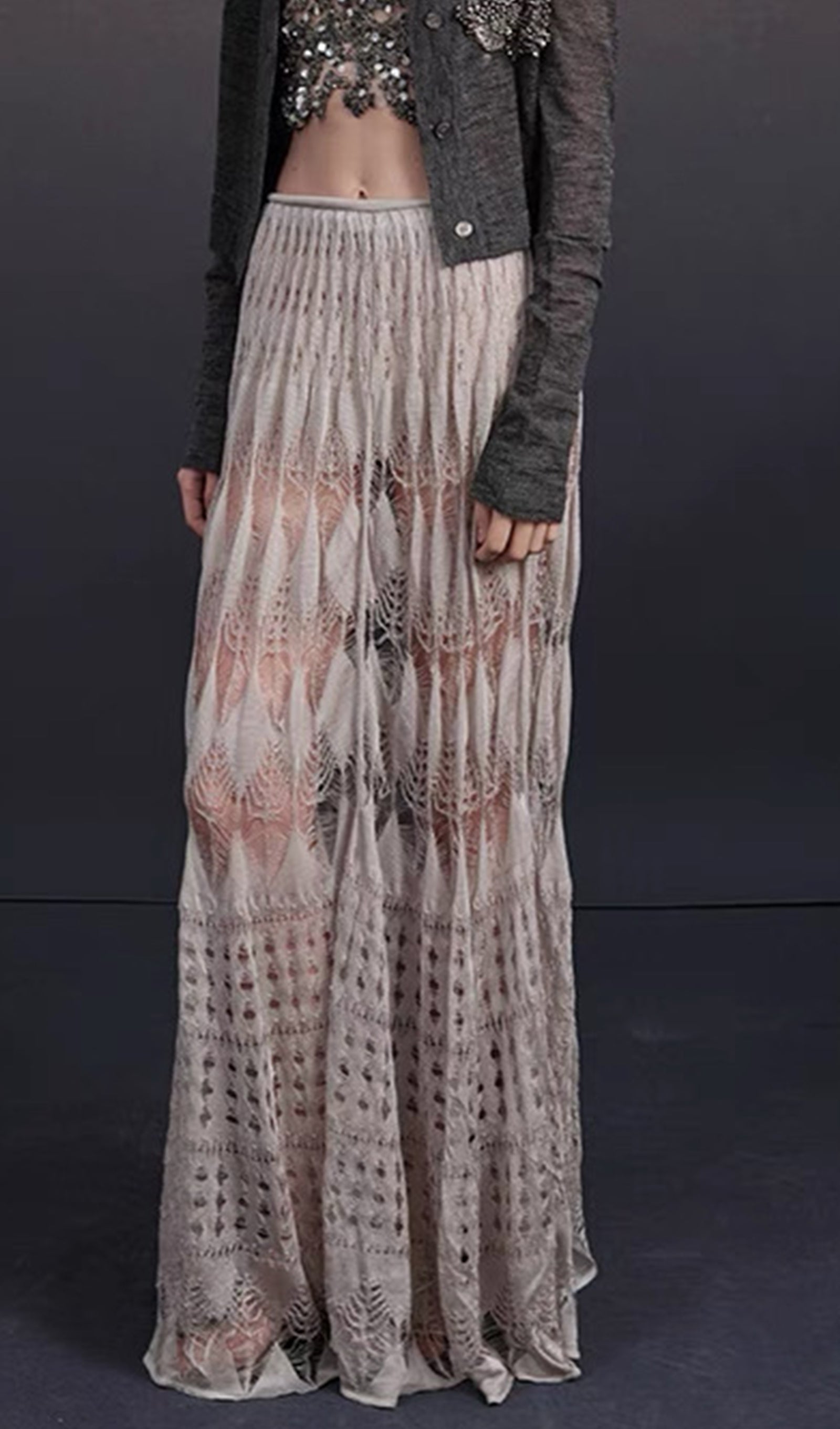 Minikleid mit 3D-Strassblumenmuster in Weiß