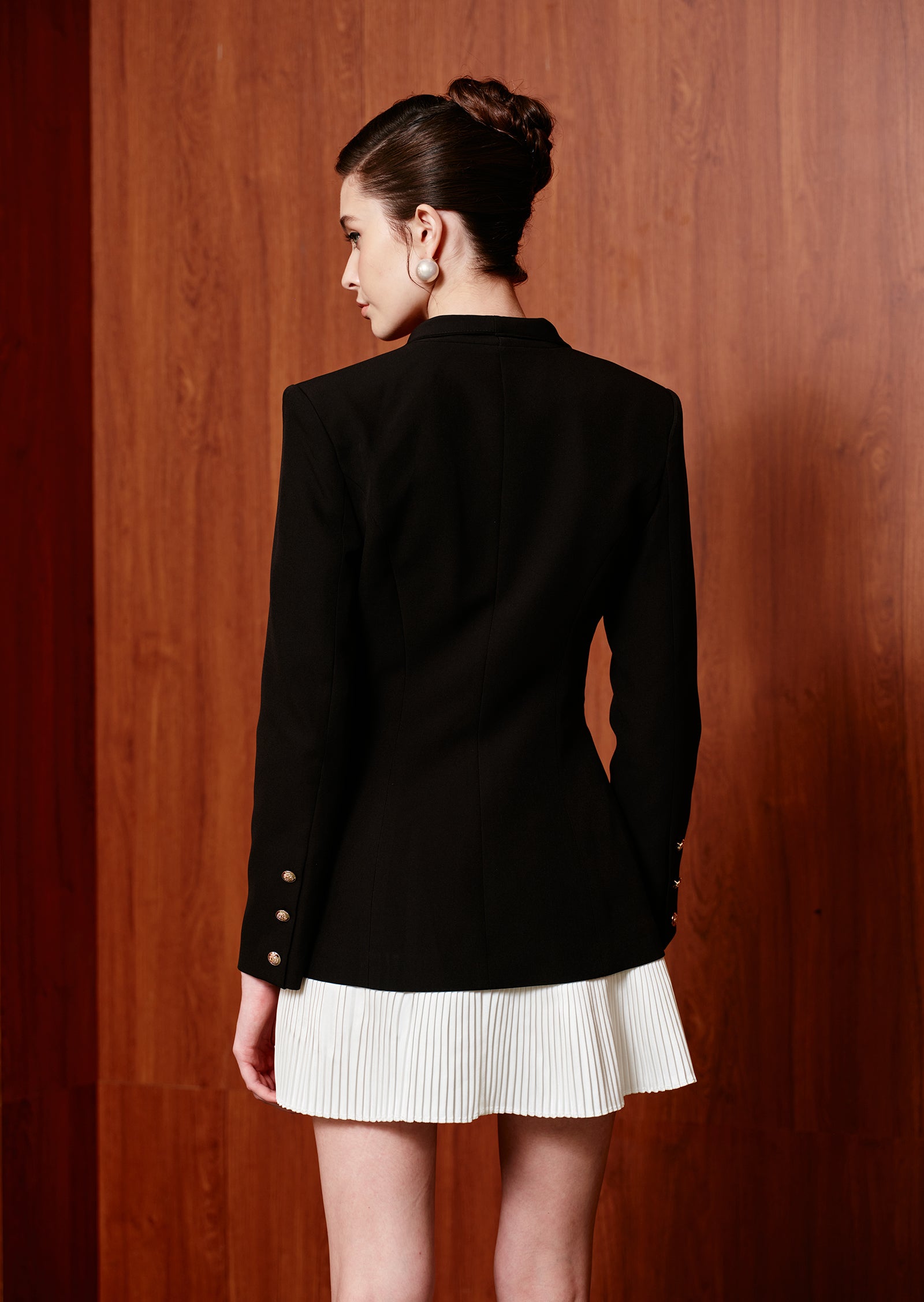 Mini Blazer Dress With Pleated Skirt