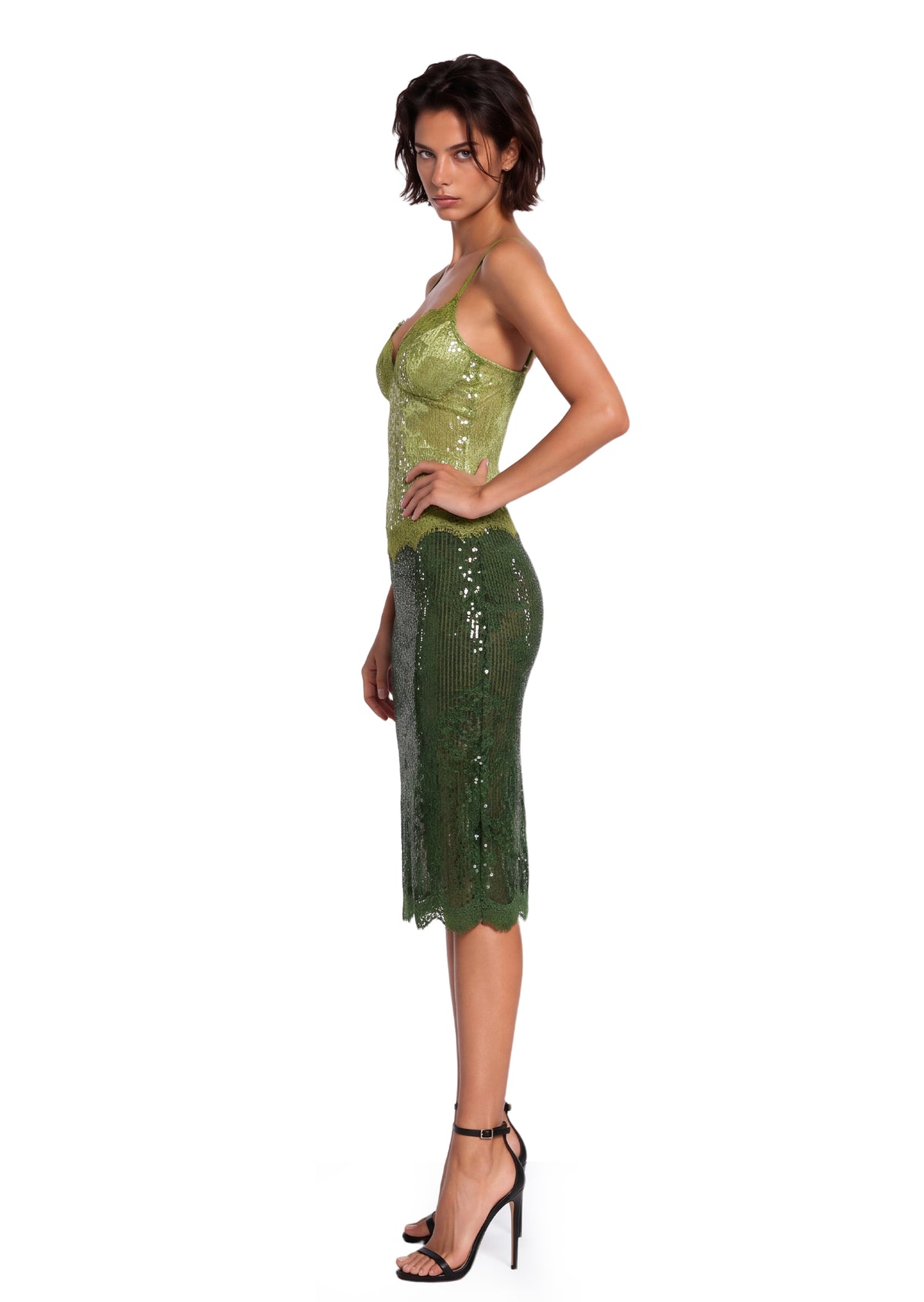 Zarifa Sequin Sleeveless Midi Dress