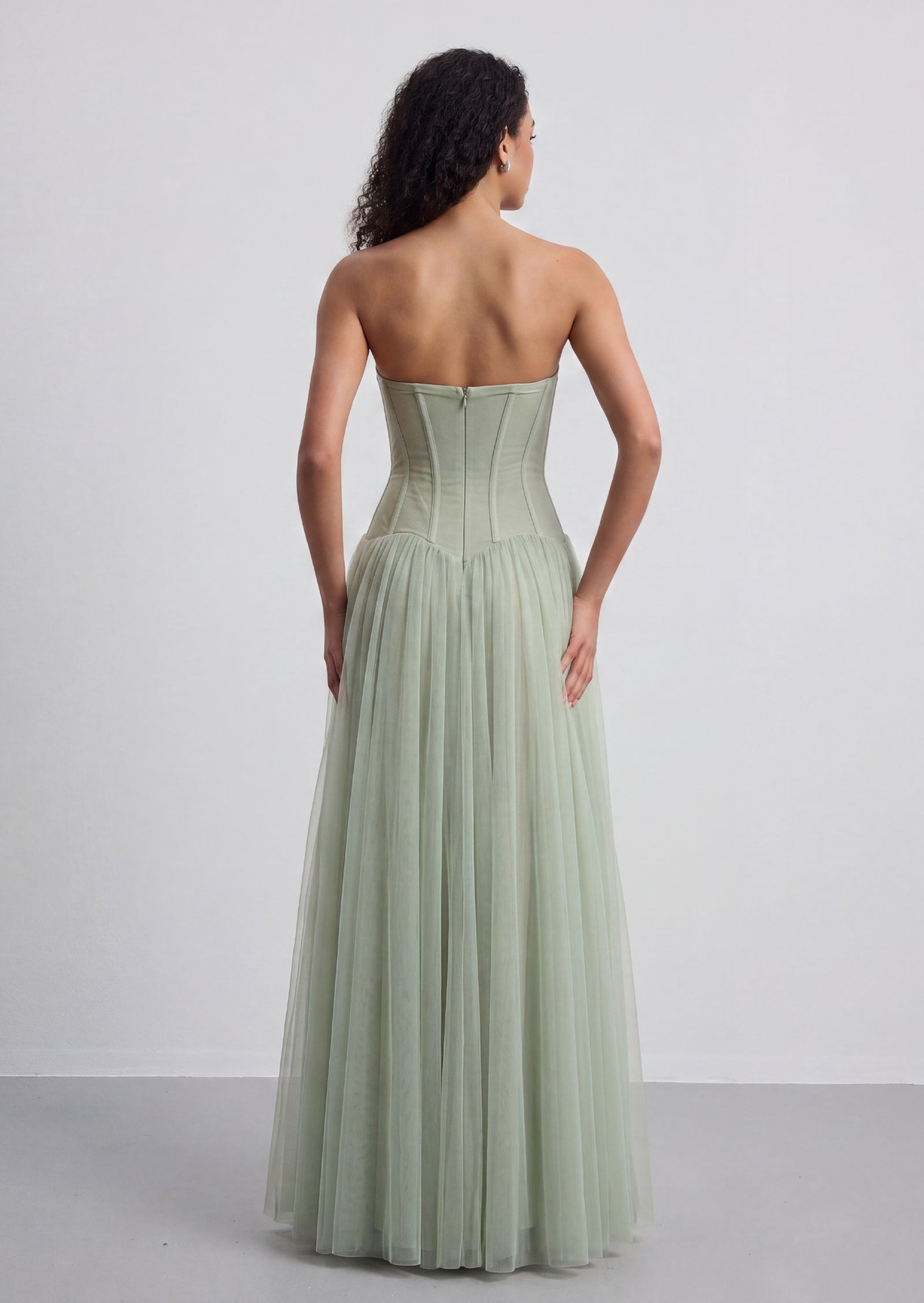 Midikleid in A-Linie mit Blumenmuster und Laternenärmeln