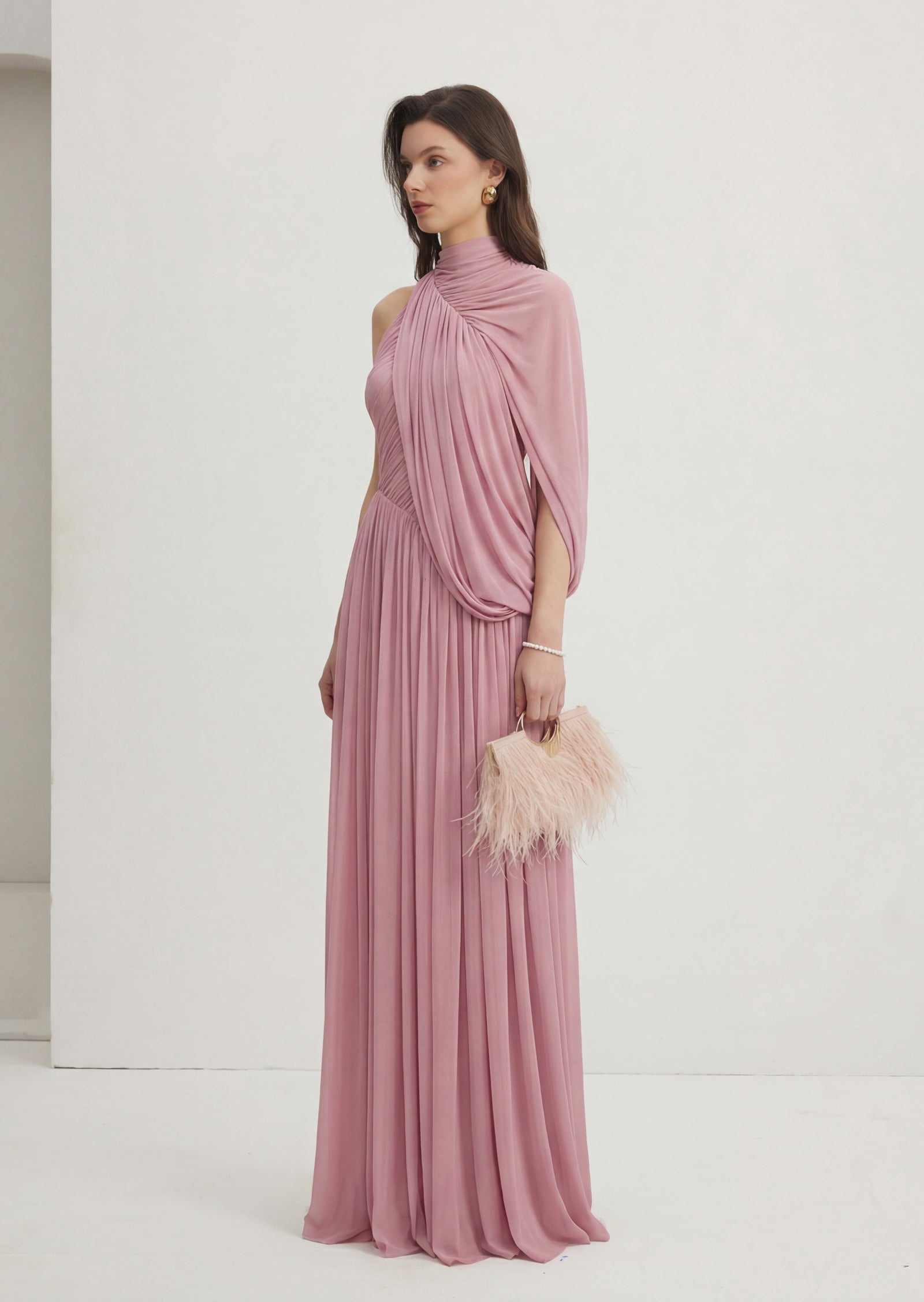 فستان قصير بقميص مزين بدانتيل صناعي 