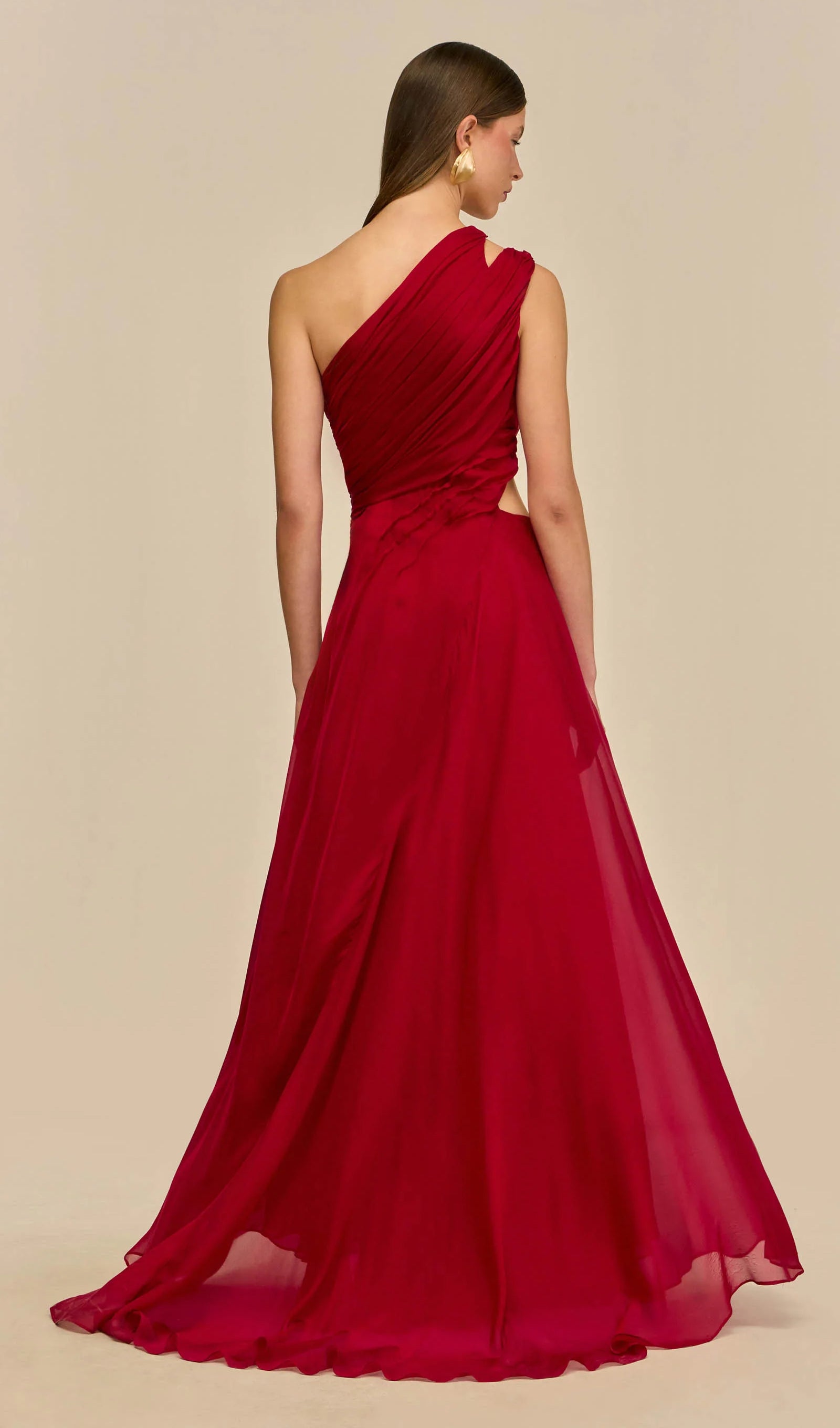Midikleid in A-Linie mit Blumenmuster und Laternenärmeln