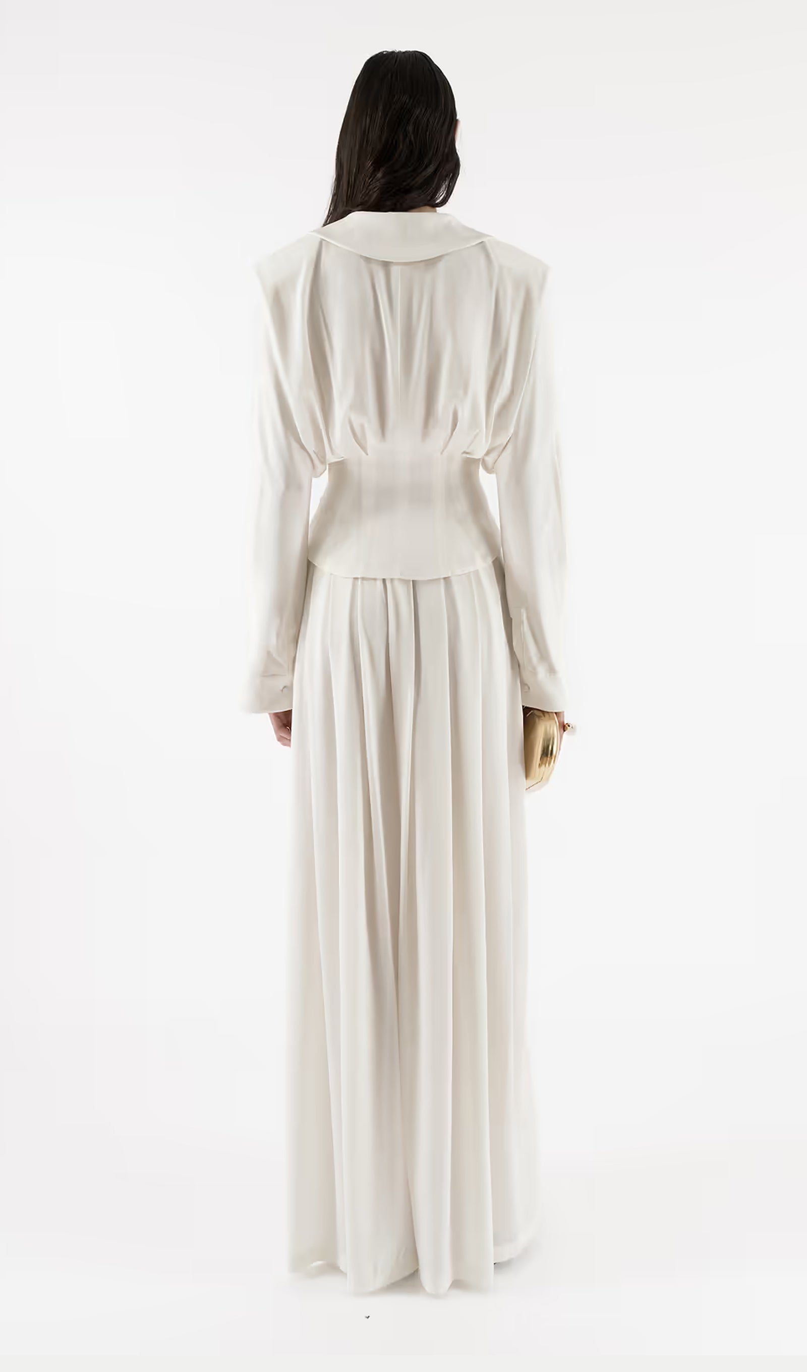 Midikleid in A-Linie mit Blumenmuster und Laternenärmeln
