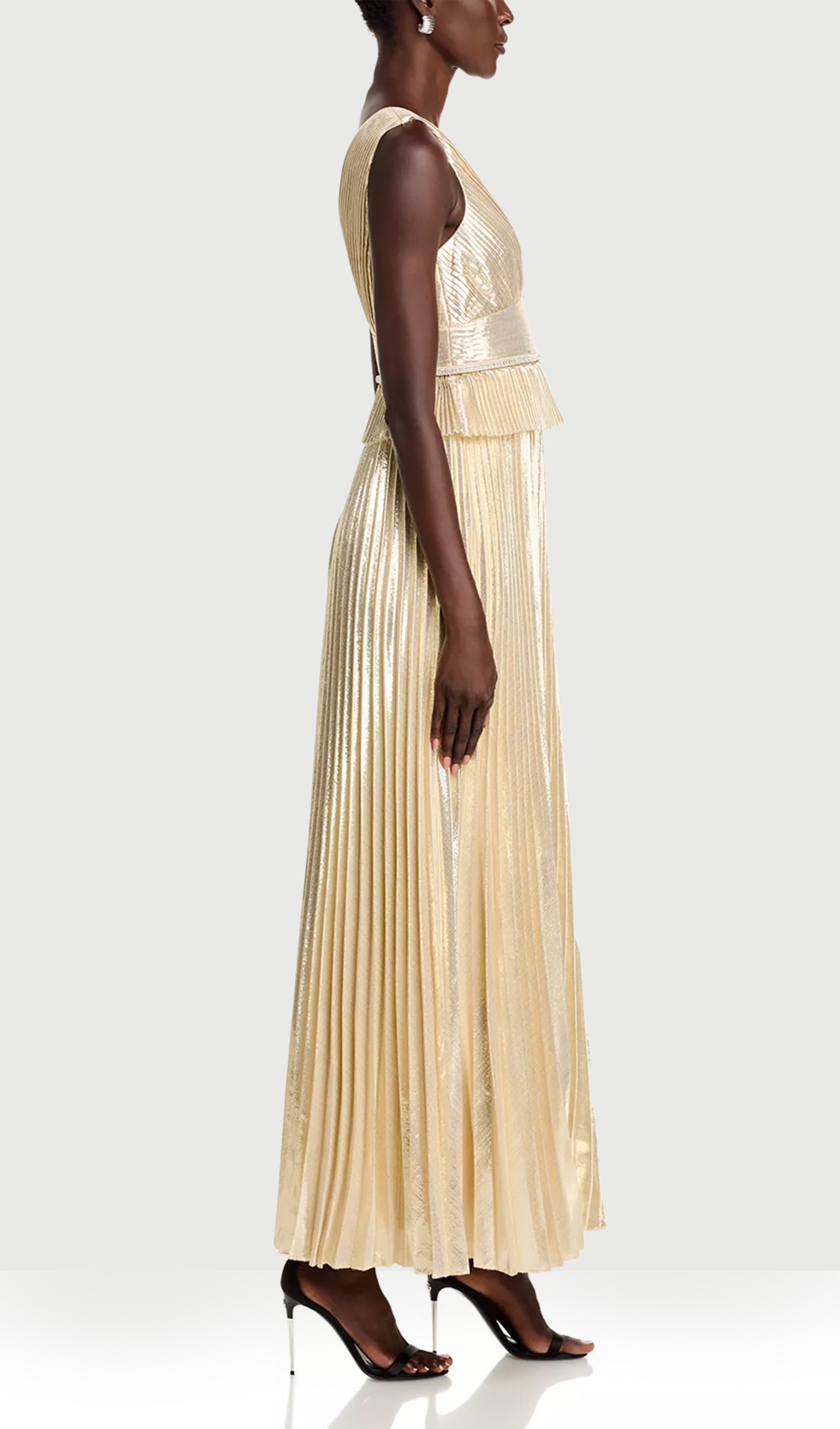 Midikleid in A-Linie mit Blumenmuster und Laternenärmeln