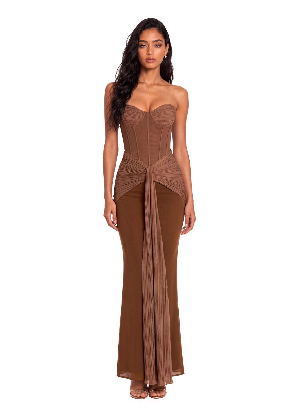Yaniv Off The Shoulder Strapless Maxi Dress