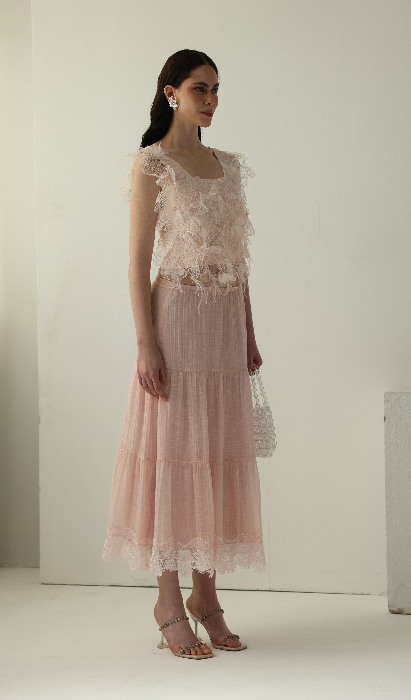 Feather Square Neck Vest Top