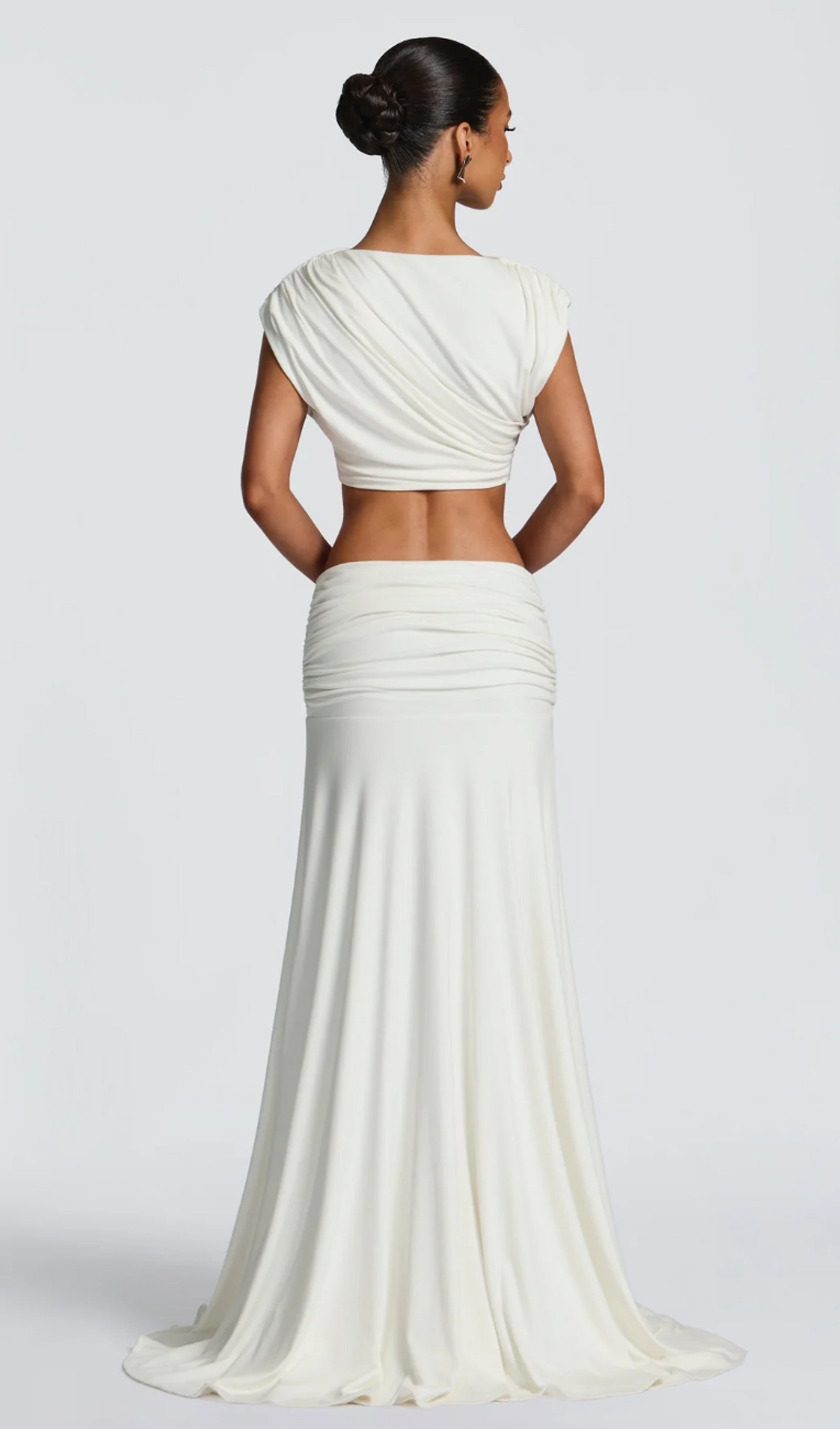 Midikleid in A-Linie mit Blumenmuster und Laternenärmeln