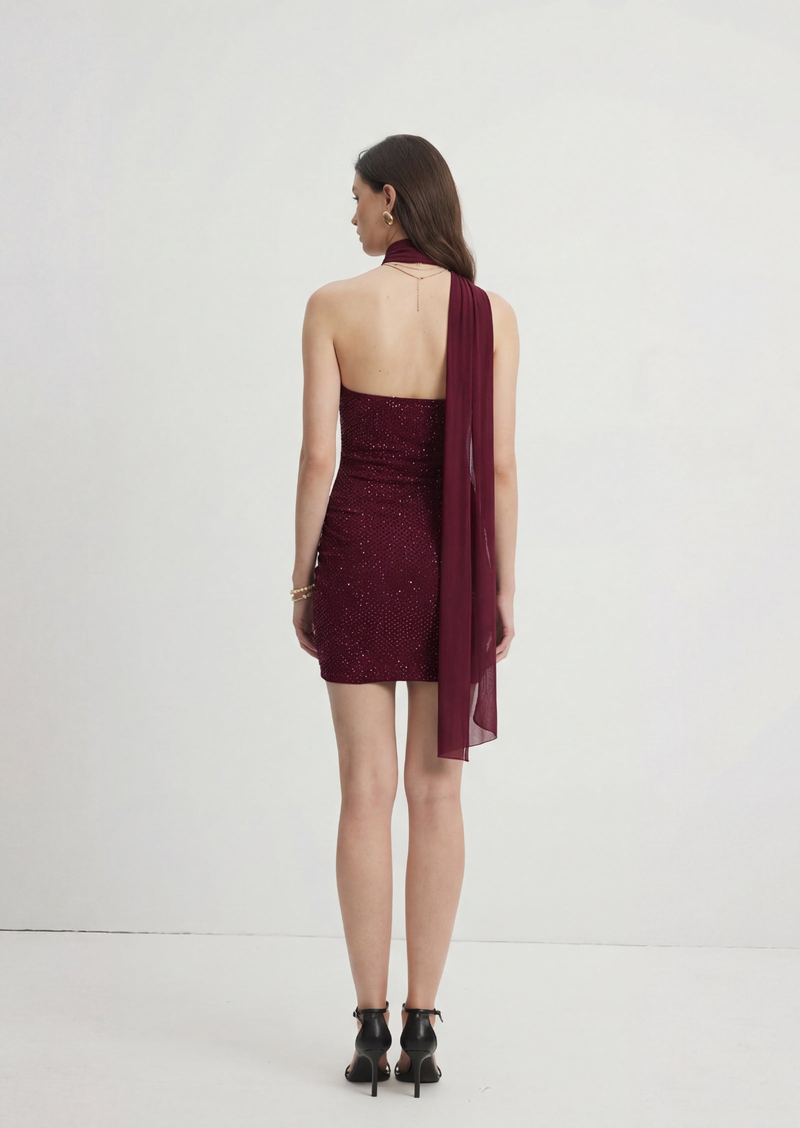 Midikleid in A-Linie mit Blumenmuster und Laternenärmeln