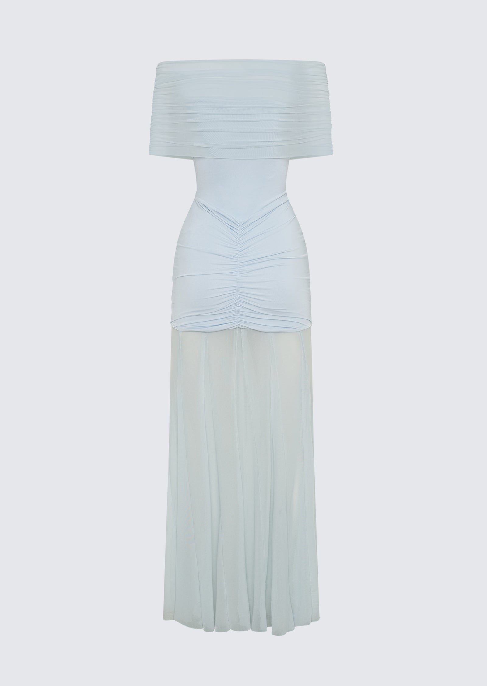 Slinky Off Shoulder Maxi Dress