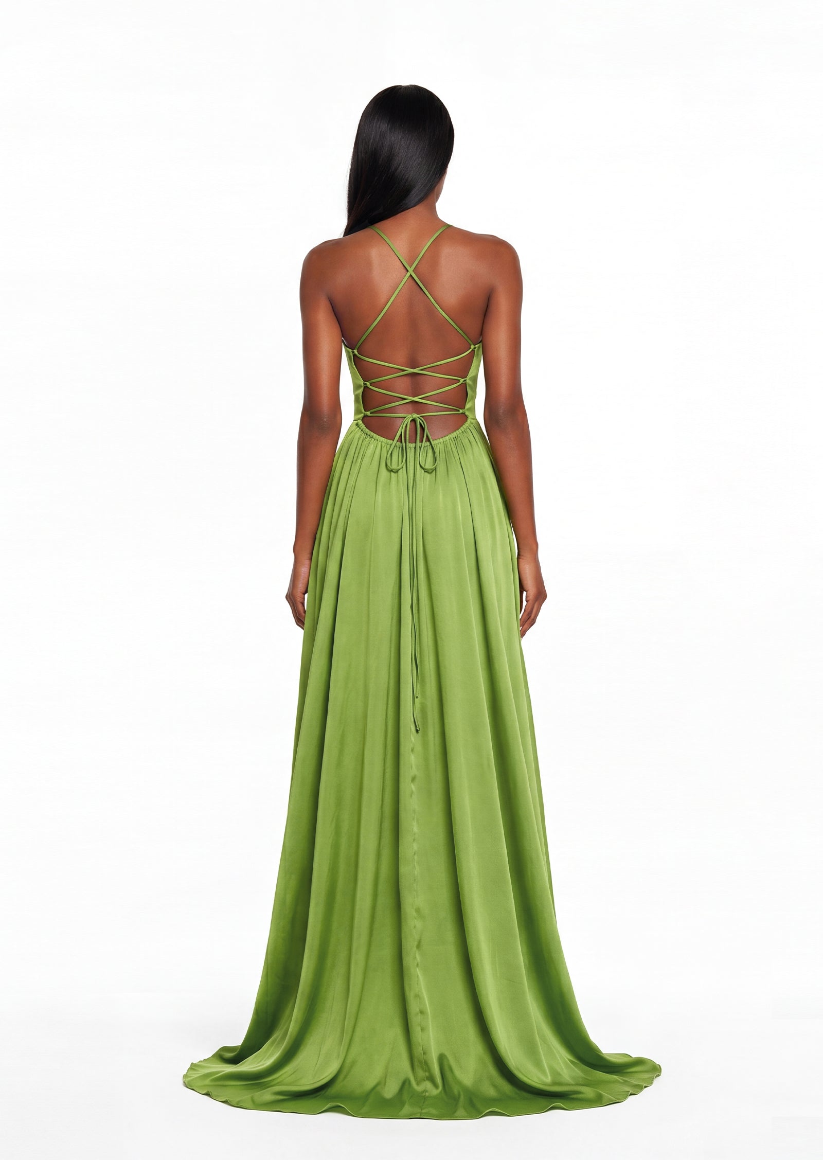 Nafasi Backless Maxi Dress In Green