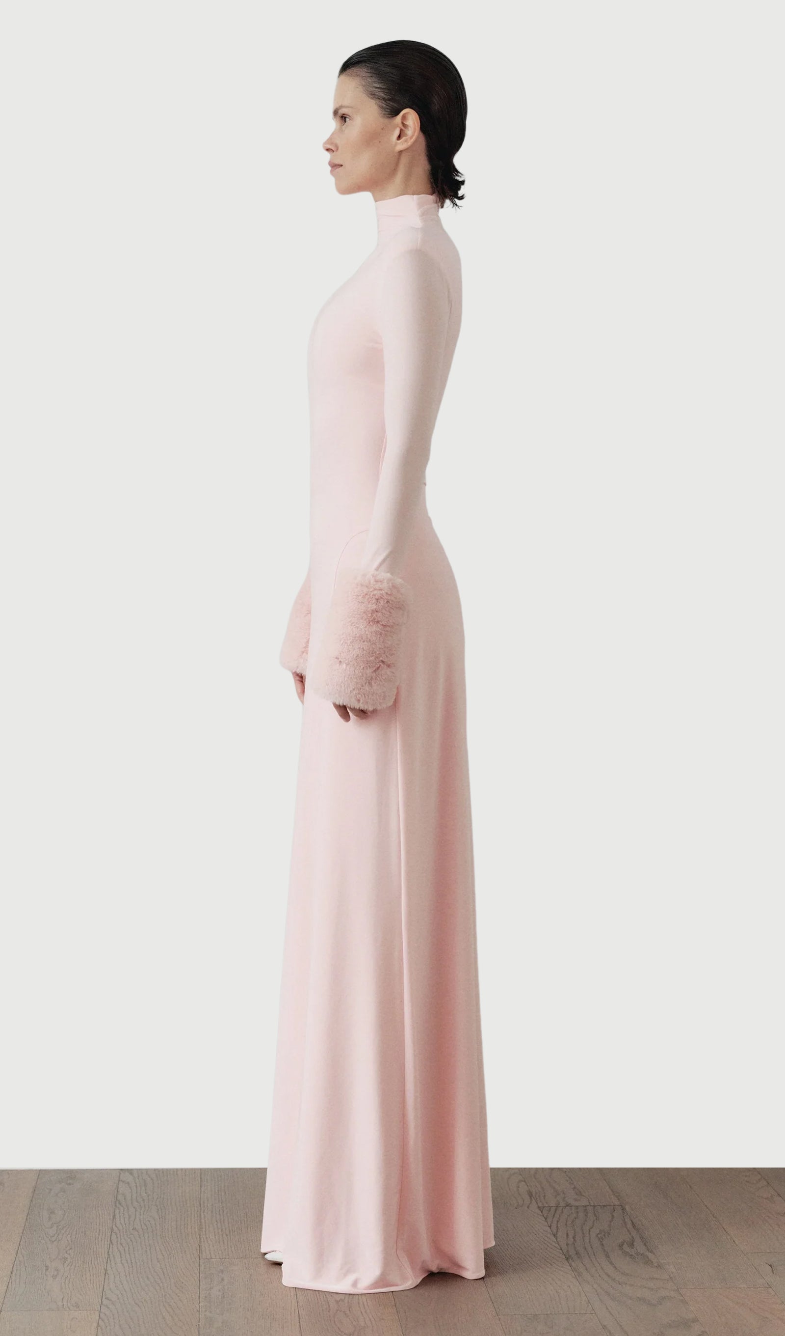 Midikleid in A-Linie mit Blumenmuster und Laternenärmeln
