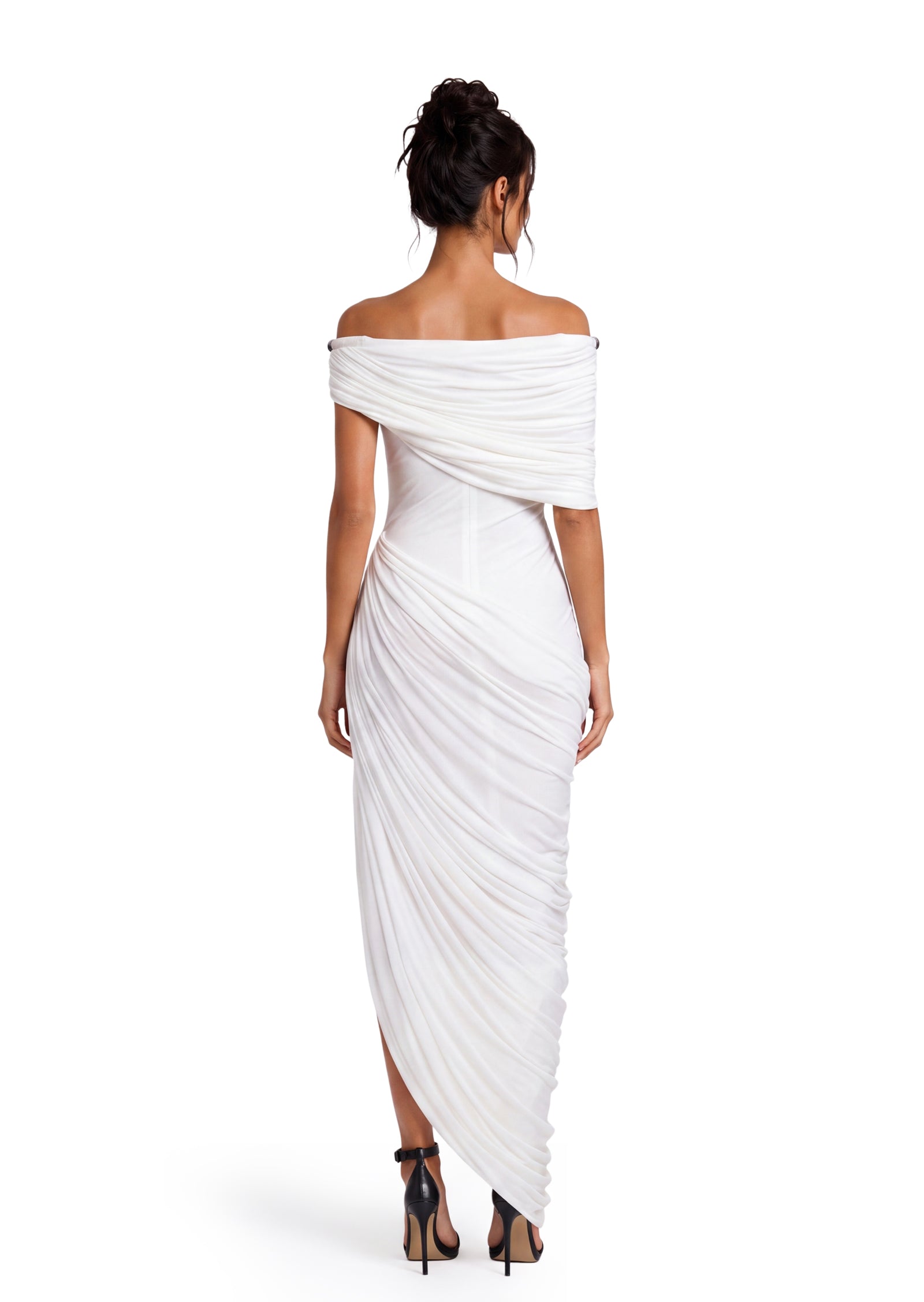 Midikleid in A-Linie mit Blumenmuster und Laternenärmeln