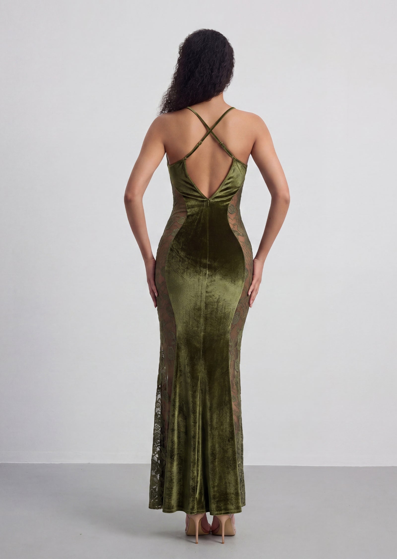 Midikleid in A-Linie mit Blumenmuster und Laternenärmeln