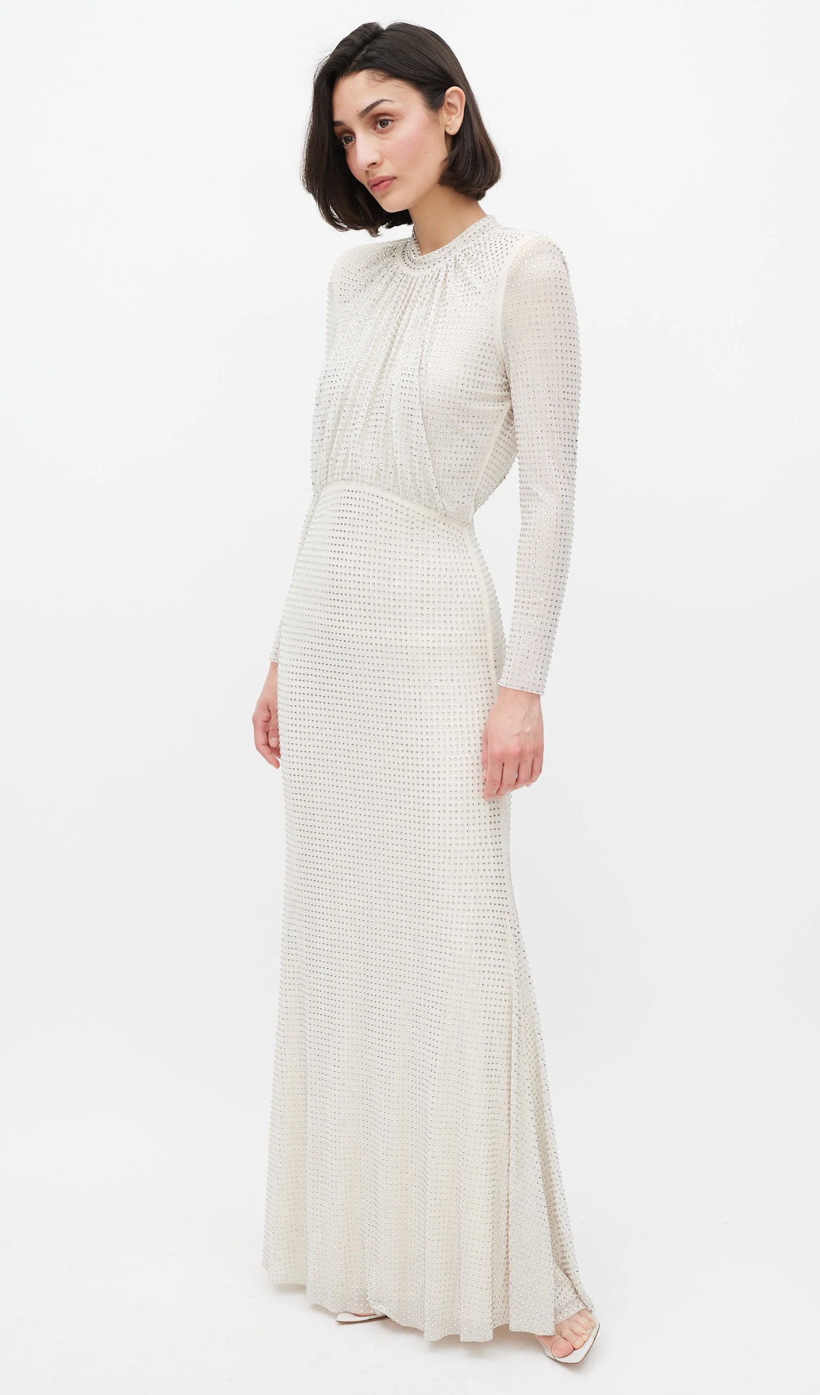 Midikleid in A-Linie mit Blumenmuster und Laternenärmeln