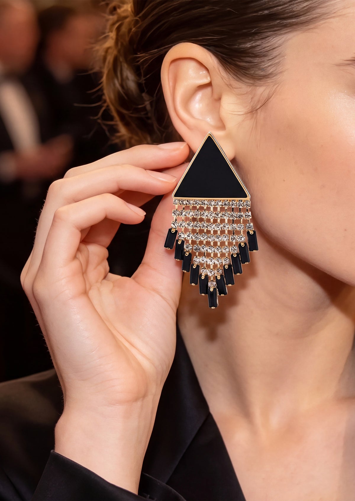 Yori Full Diamond Tassel Earrings