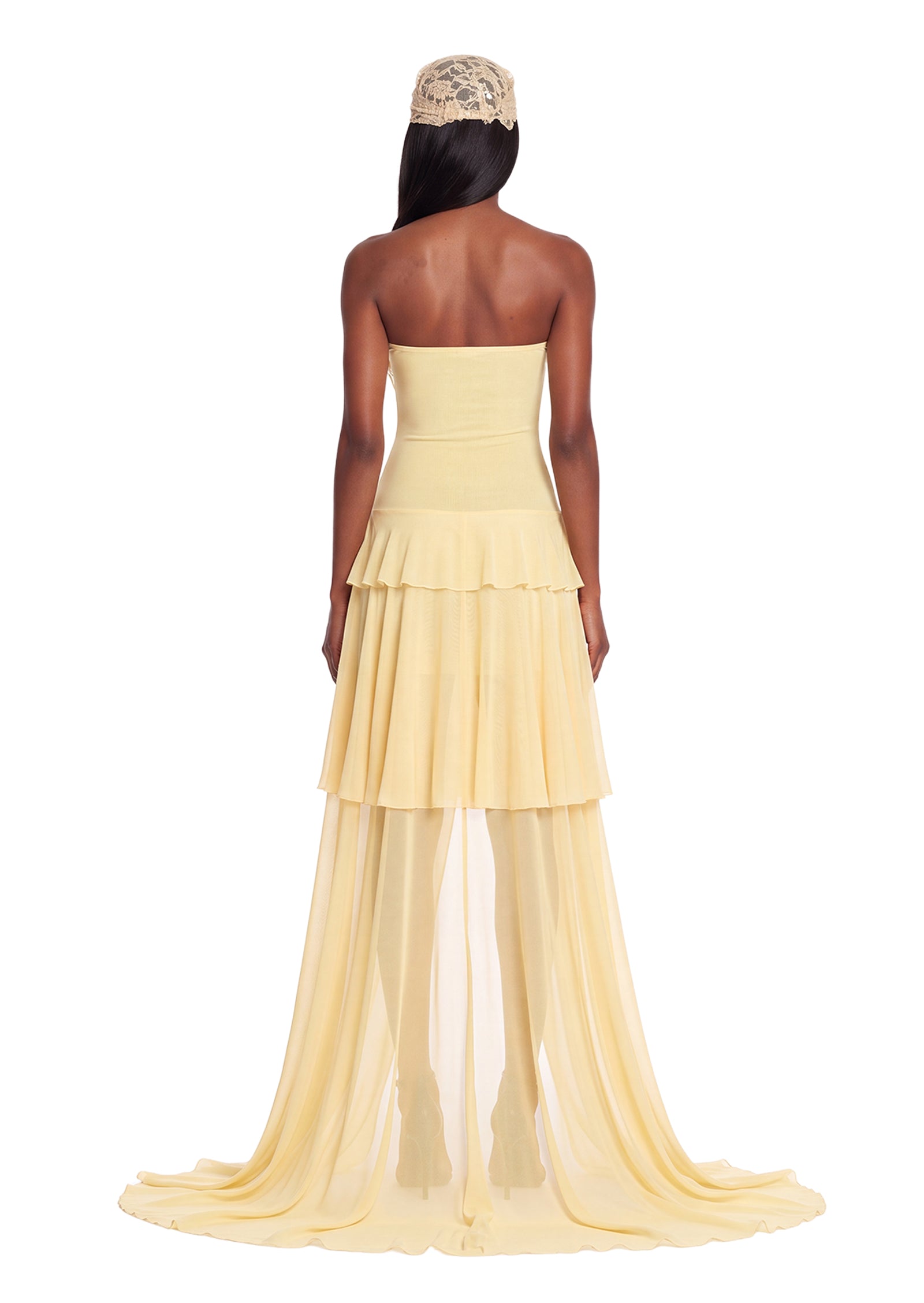 Midikleid in A-Linie mit Blumenmuster und Laternenärmeln