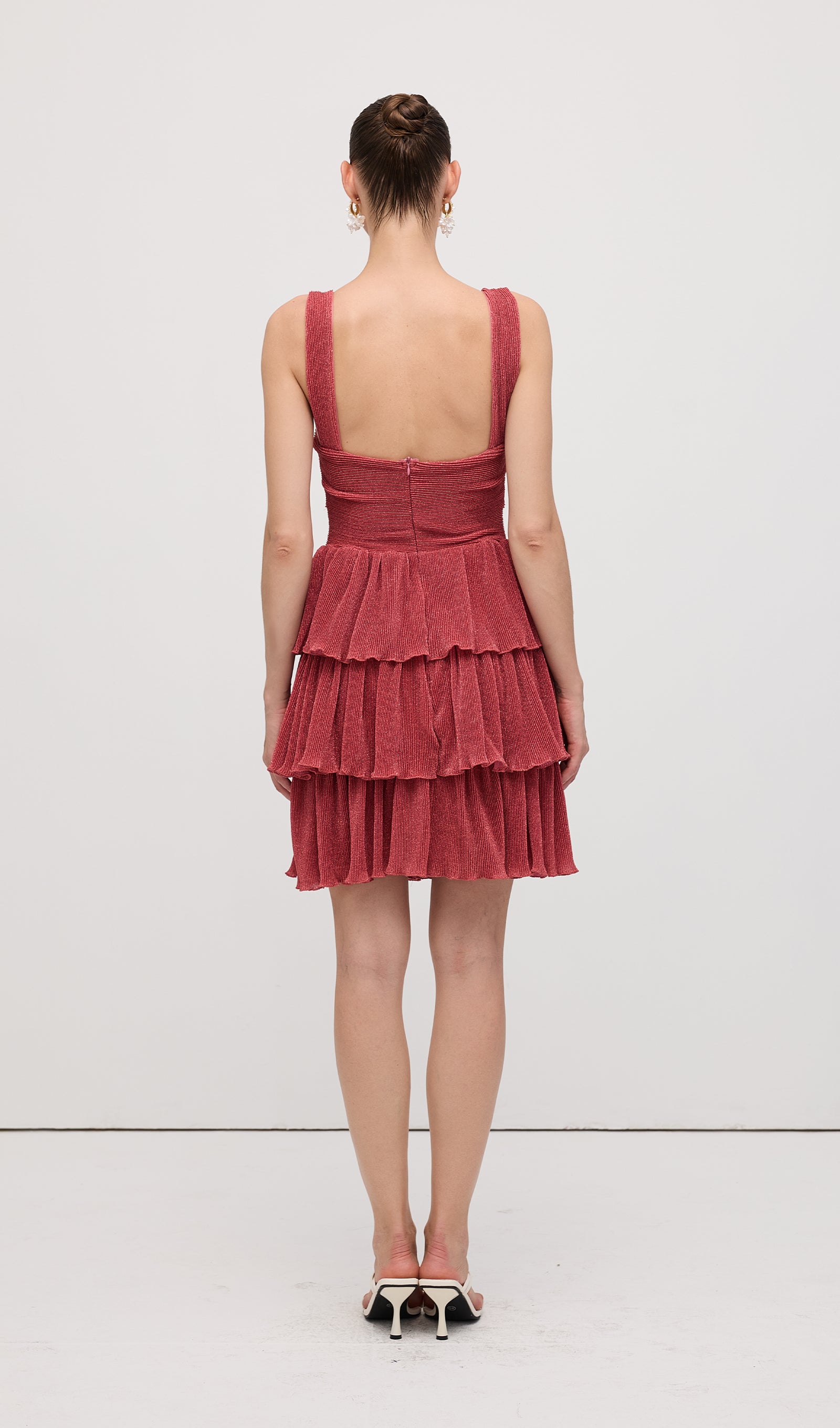 Midikleid in A-Linie mit Blumenmuster und Laternenärmeln