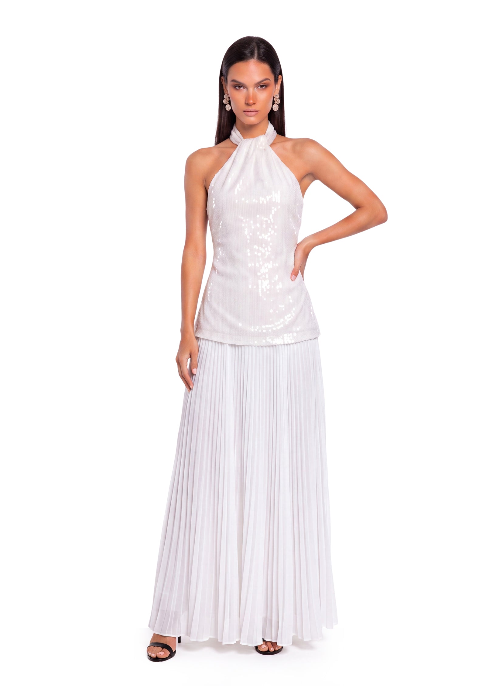 Midikleid in A-Linie mit Blumenmuster und Laternenärmeln