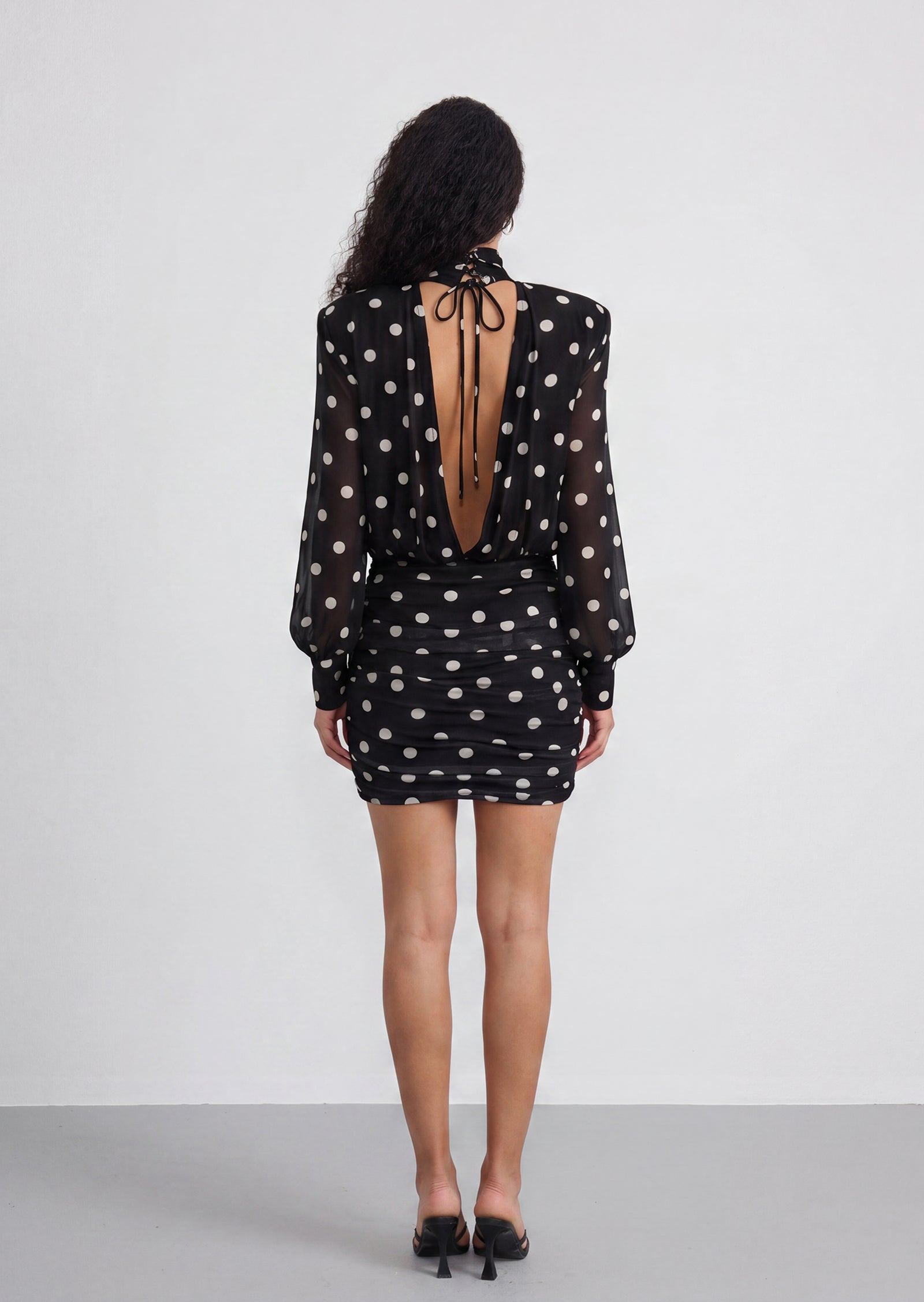 Magda Polka Dot Backless Mini Dress