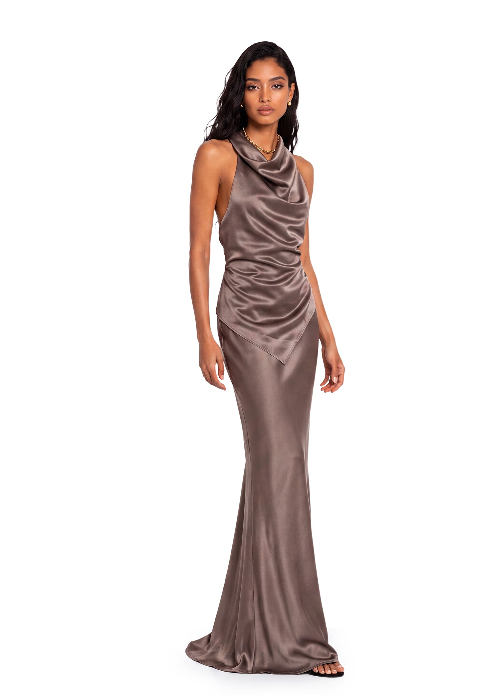 Galatia Halter Top & Satin Skirt Set