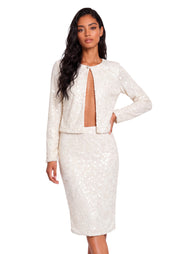 Xanadu Sequin Long Sleeve Top & Midi Skirt Set
