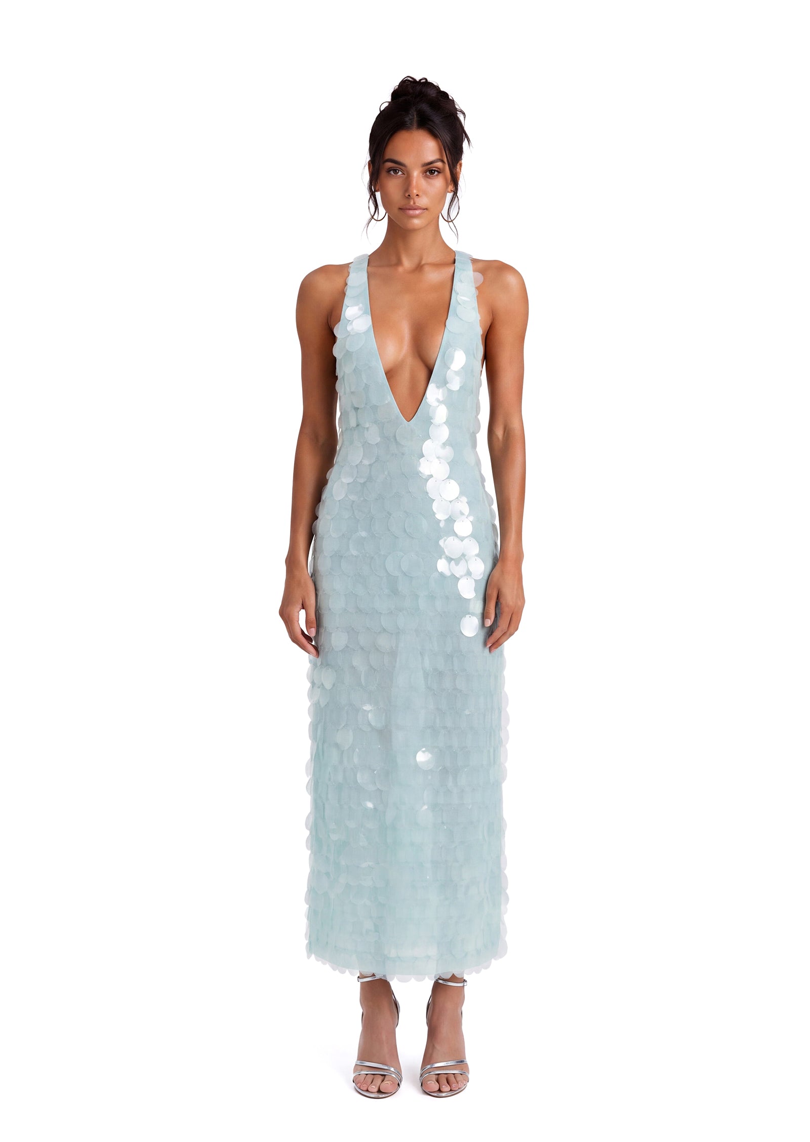 Leyla Sleeveless Sequined Midi Dress
